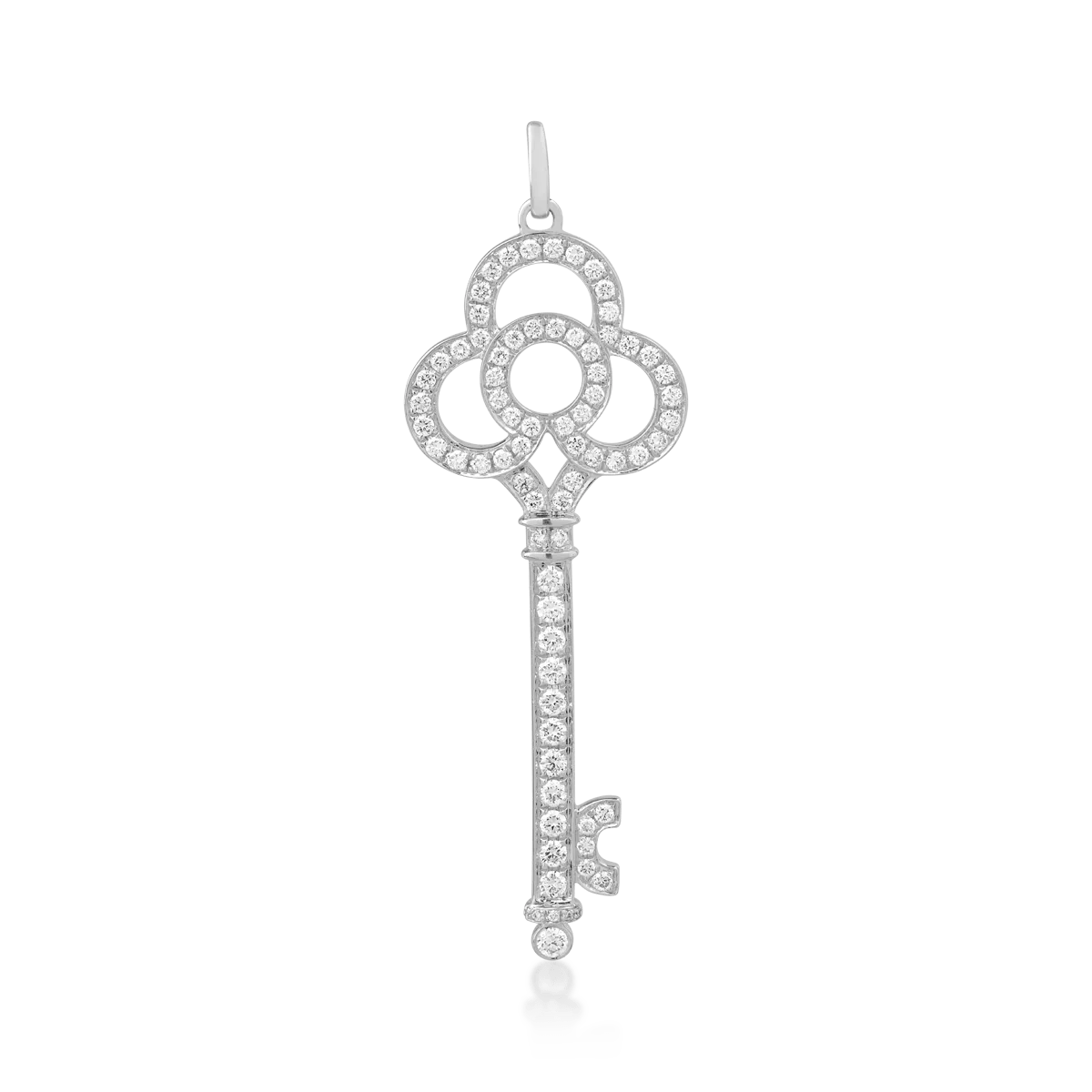 Pandantiv aur alb cu cheie și diamante de 0.85ct Pandantiv aur alb cu cheie și diamante de 0.85ct