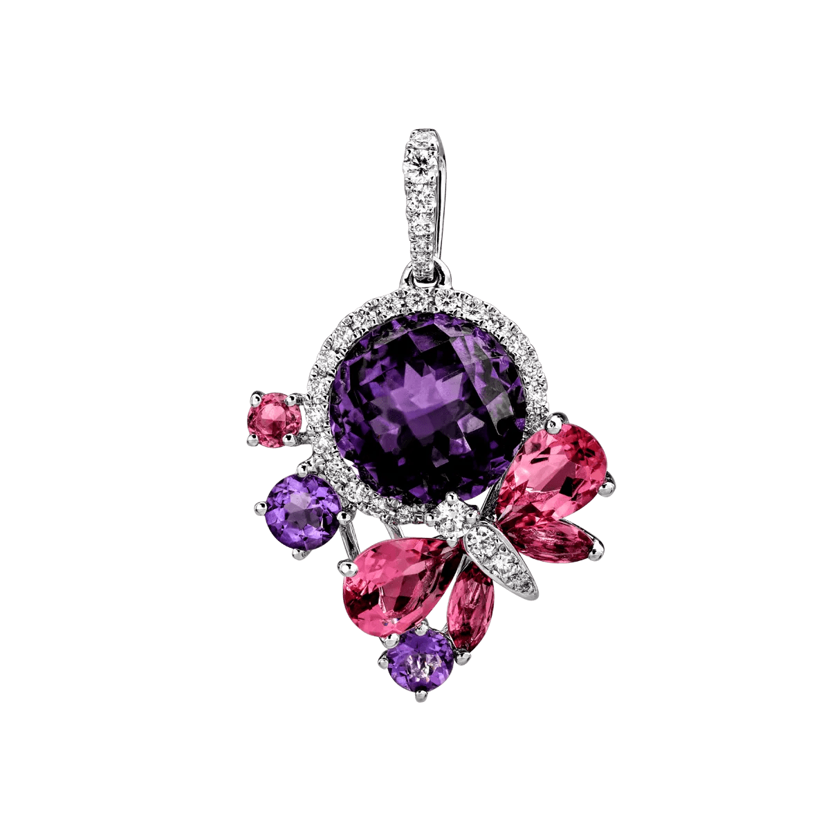 Pandantiv din aur alb cu pietre de 6.9ct Pandantiv din aur alb cu pietre de 6.9ct