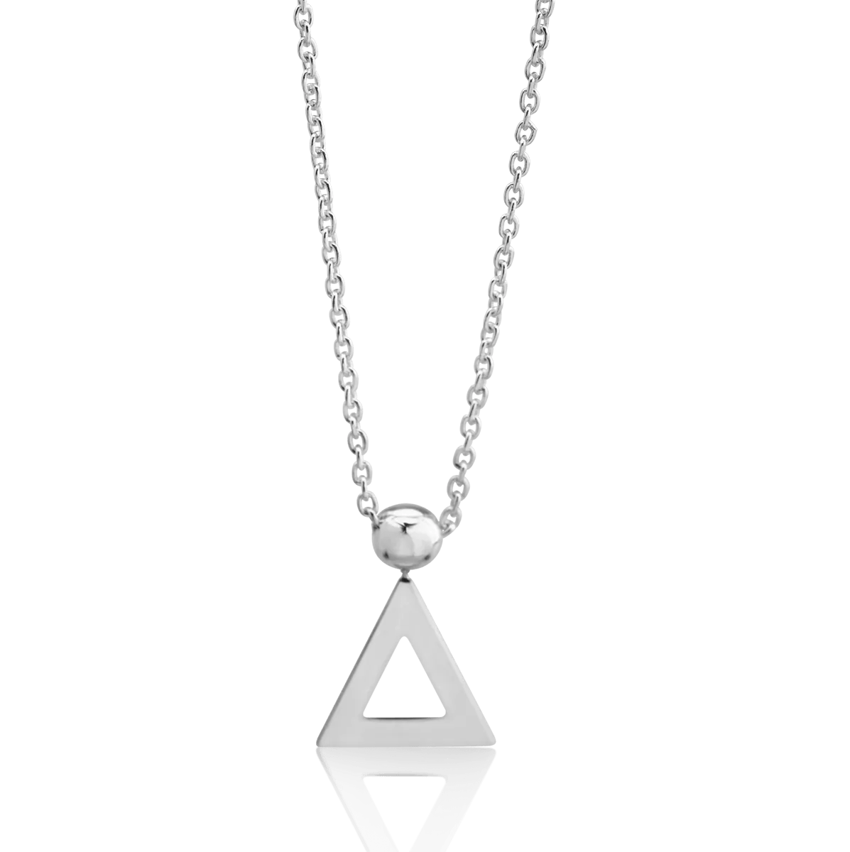 Lanț cu pandantiv geometric din aur alb Lanț cu pandantiv geometric din aur alb