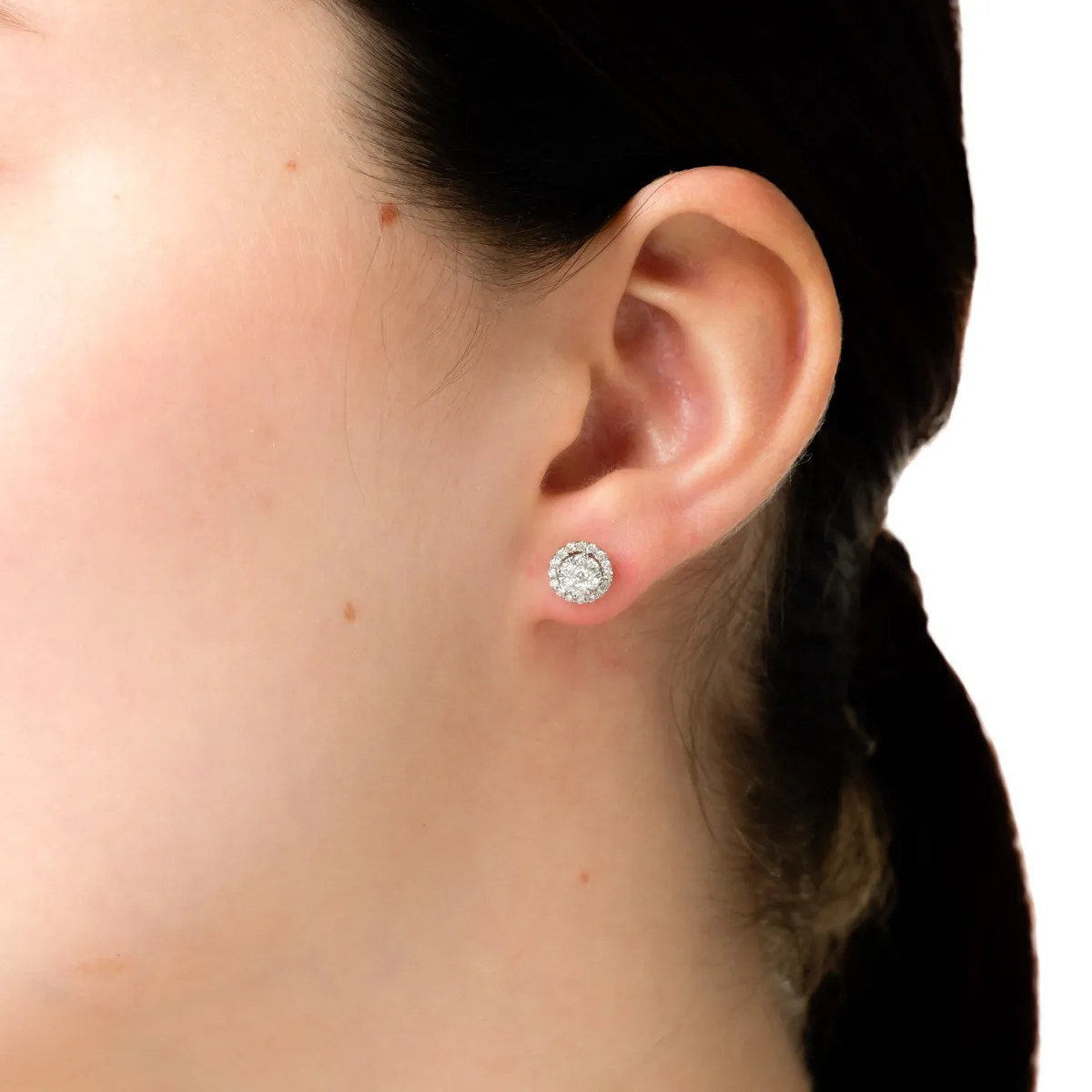 Cercei aur alb cu diamante 0.5ct Cercei aur alb cu diamante 0.5ct