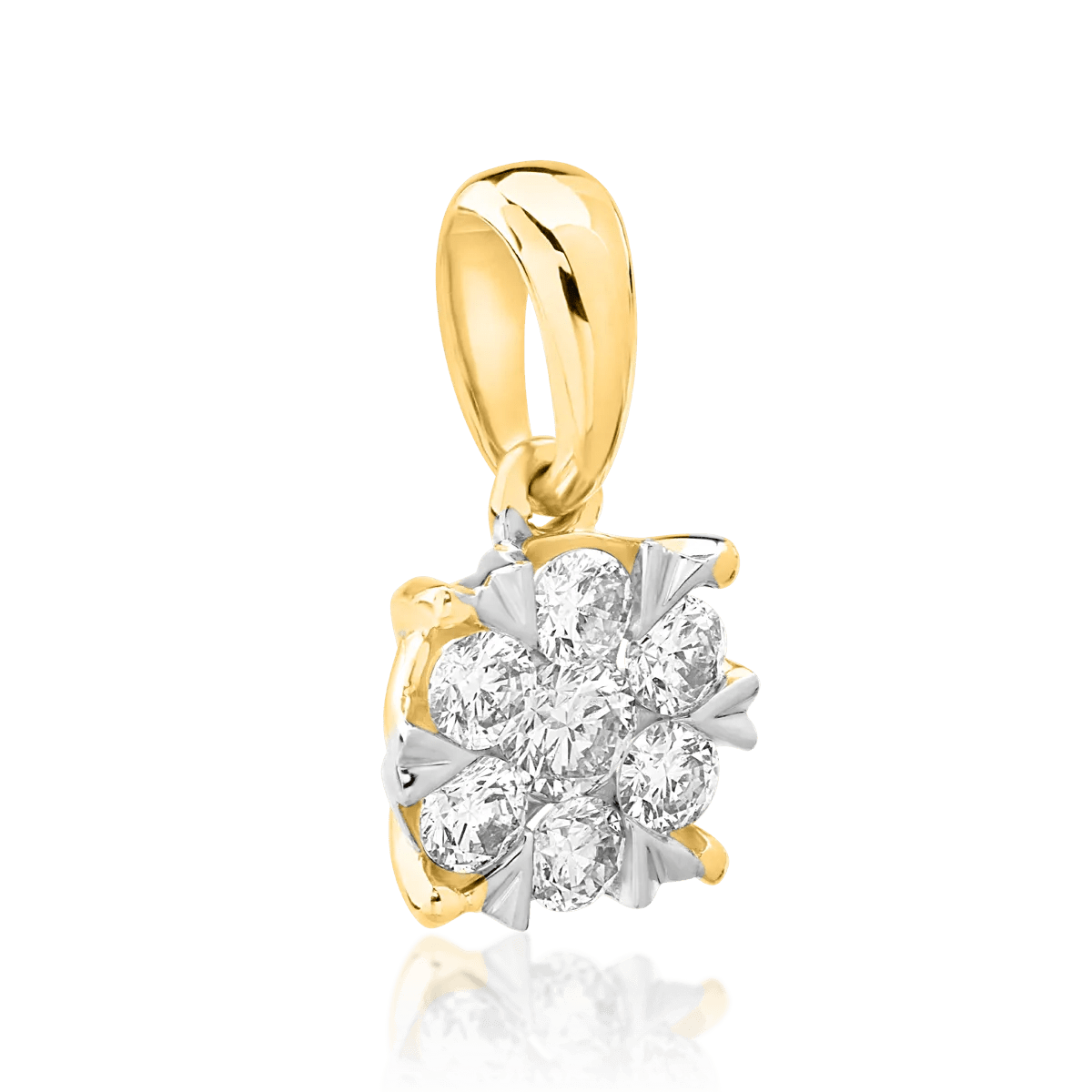 Pandantiv din aur galben cu diamante – eleganță rafinată Pandantiv din aur galben cu diamante - eleganță rafinată