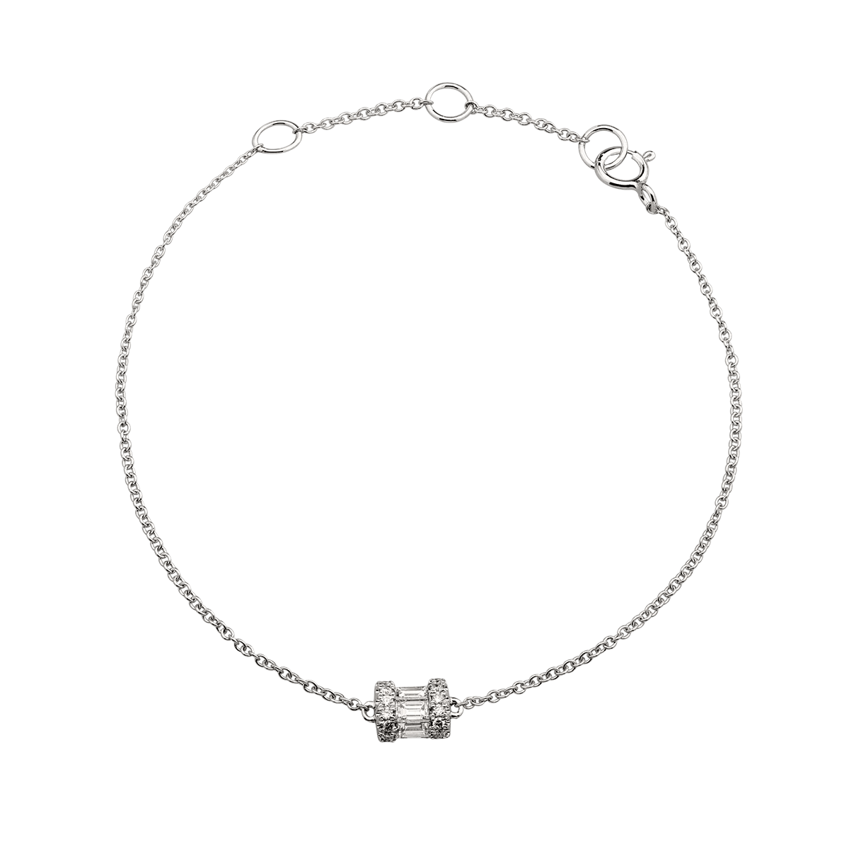 Brățară din aur alb cu diamante baguette și rotunde de 0.233ct Brățară din aur alb cu diamante baguette și rotunde de 0.233ct