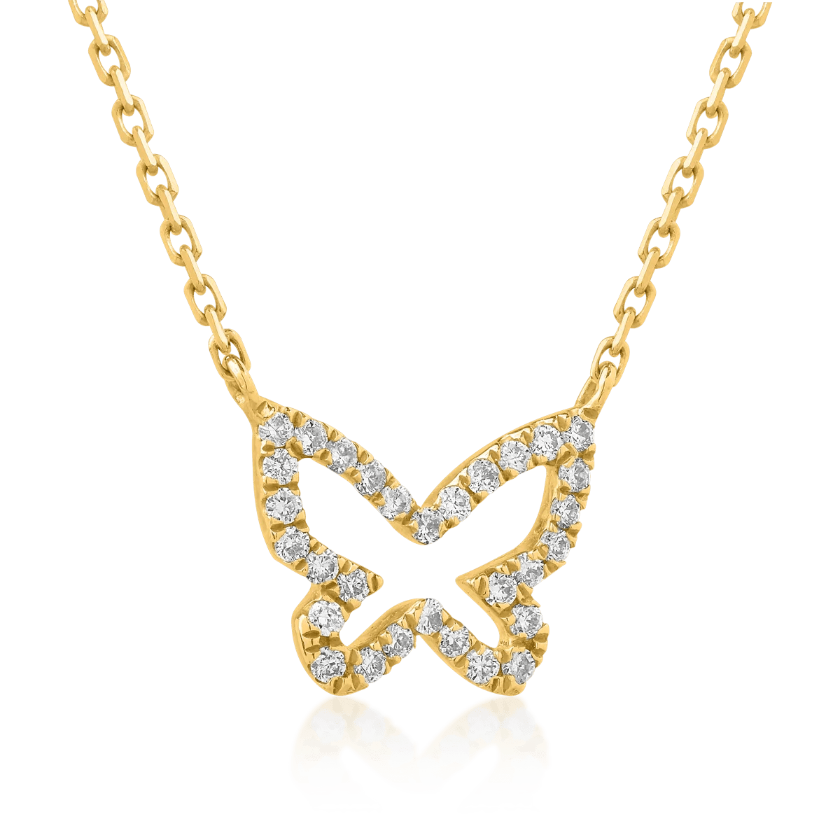 Pandantiv fluture aur și diamante 0.061ct Pandantiv fluture aur și diamante 0.061ct