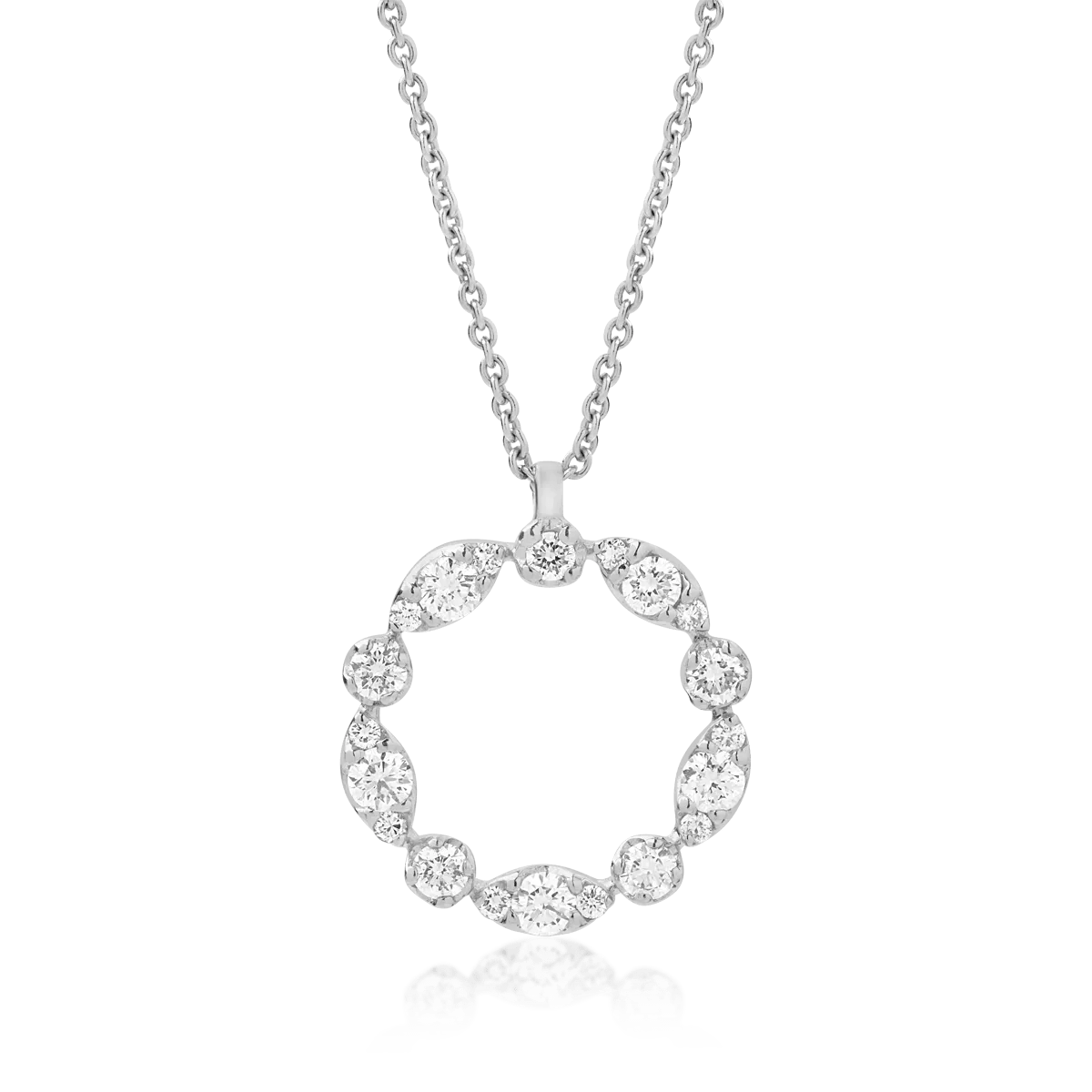 Lanț cu pandantiv din aur alb și diamante de 0.35ct Lanț cu pandantiv din aur alb și diamante de 0.35ct