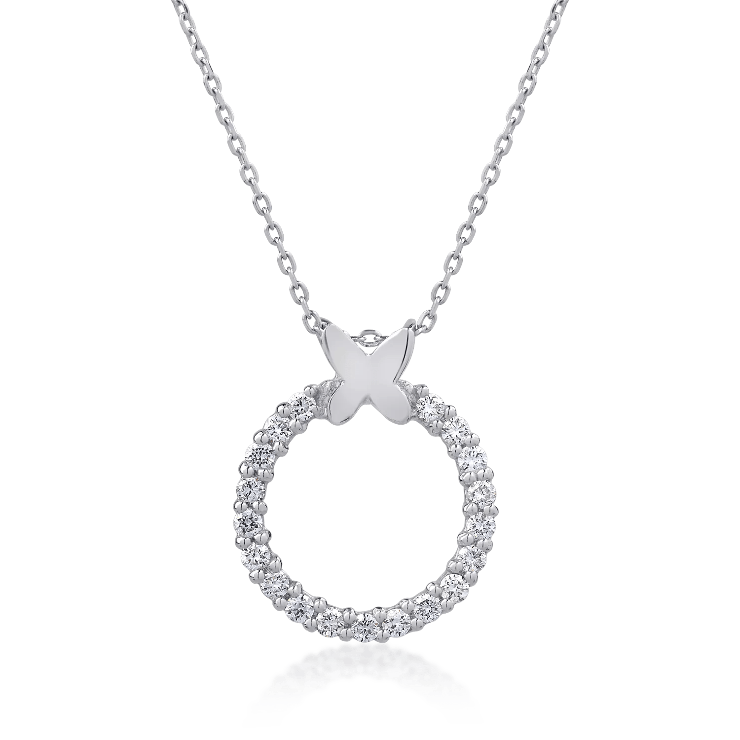 Lanț cu pandantiv din aur alb cu diamante 0.475ct Lanț cu pandantiv din aur alb cu diamante 0.475ct