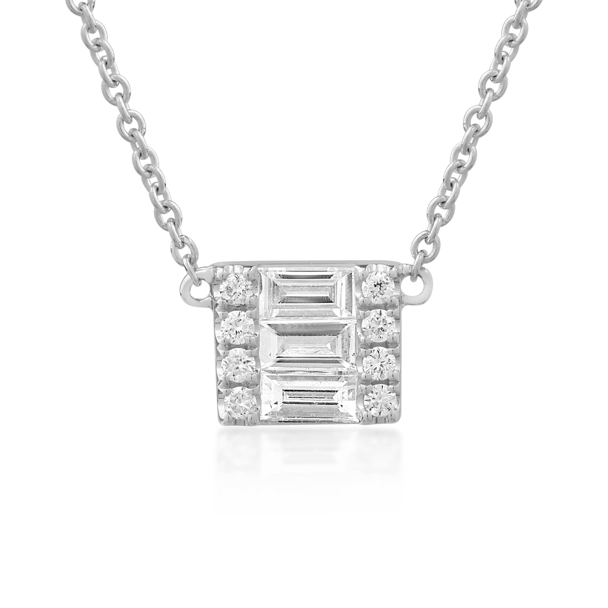 Lănțișor din aur alb cu pandantiv și diamante de 0.24ct Lănțișor din aur alb cu pandantiv și diamante de 0.24ct