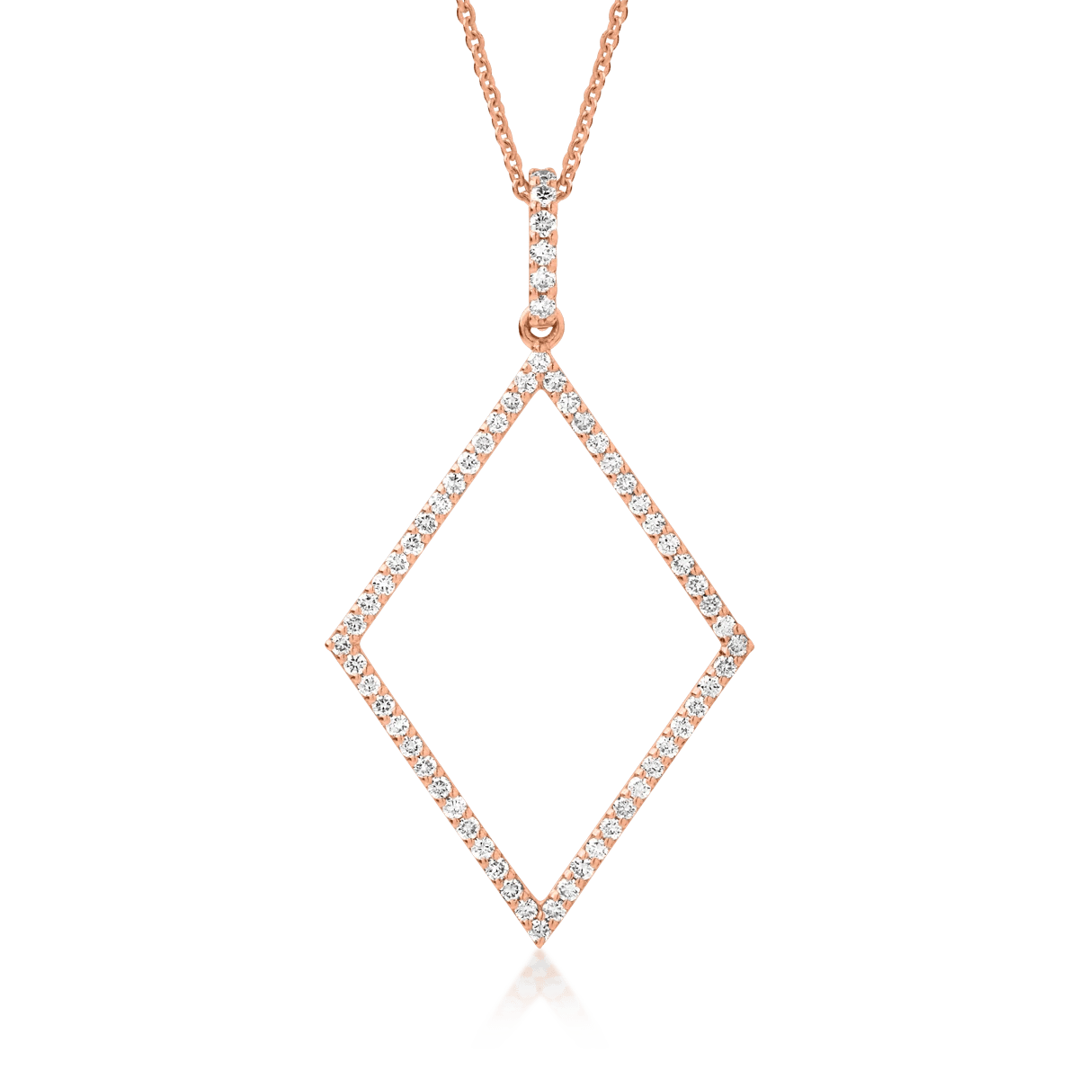 Lanț cu pandantiv geometric din aur roz și diamante de 0.54ct – Teilor Lanț cu pandantiv geometric din aur roz și diamante de 0.54ct – Teilor