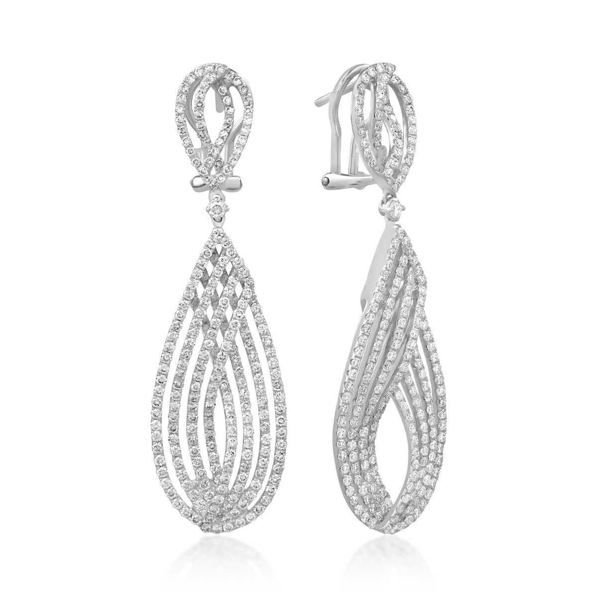 Cercei aur alb cu diamante de 3.98ct Cercei aur alb cu diamante de 3.98ct
