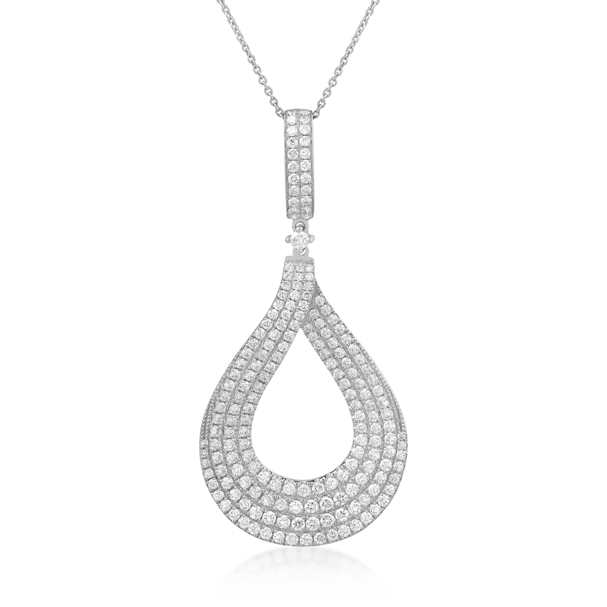 Lanț cu pandantiv din aur alb și diamante de 2.56ct Lanț cu pandantiv din aur alb și diamante de 2.56ct