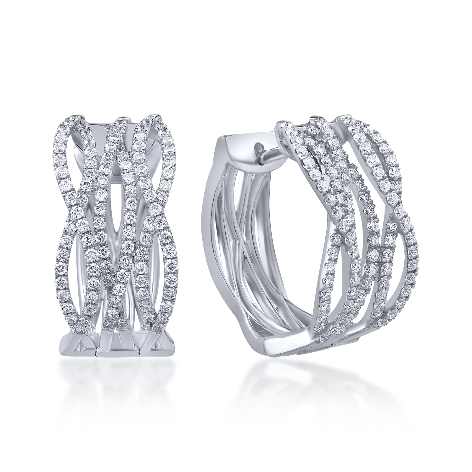 Cercei din aur alb cu diamante de 0.78ct Cercei din aur alb cu diamante de 0.78ct