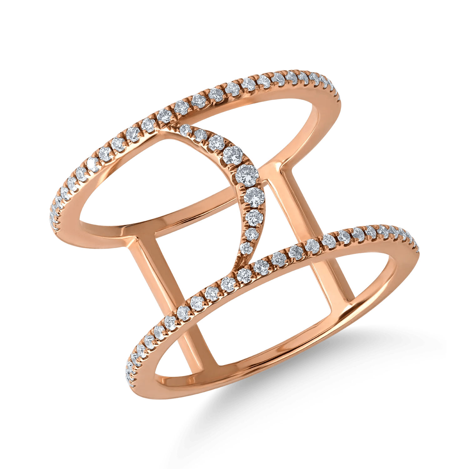 Inel din aur roz cu diamante de 0.34ct Inel din aur roz cu diamante de 0.34ct