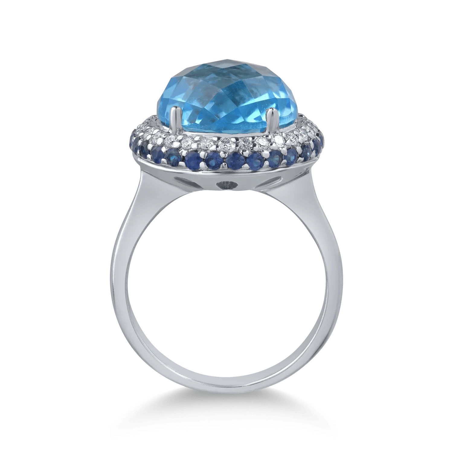 Inel din aur alb cu pietre prețioase – eleganță Inel din aur alb cu pietre prețioase - eleganță