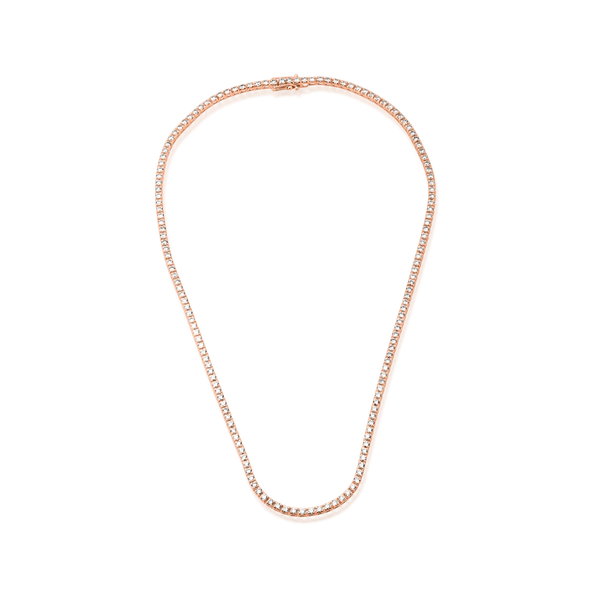 Colier tennis din aur roz cu diamante maro de 4.5ct Colier tennis din aur roz cu diamante maro de 4.5ct