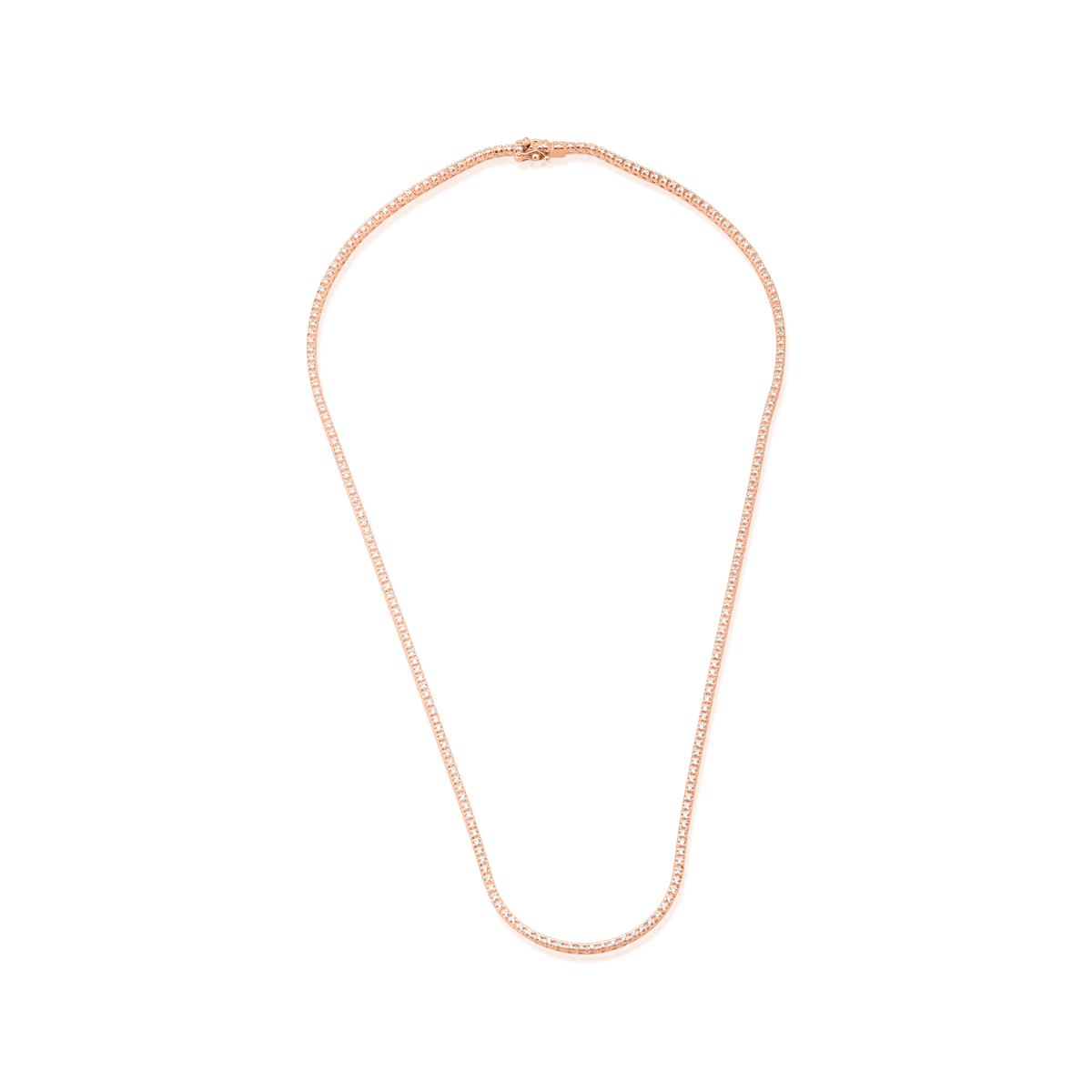 Colier tennis din aur roz cu diamante maro 1.8ct Colier tennis din aur roz cu diamante maro 1.8ct