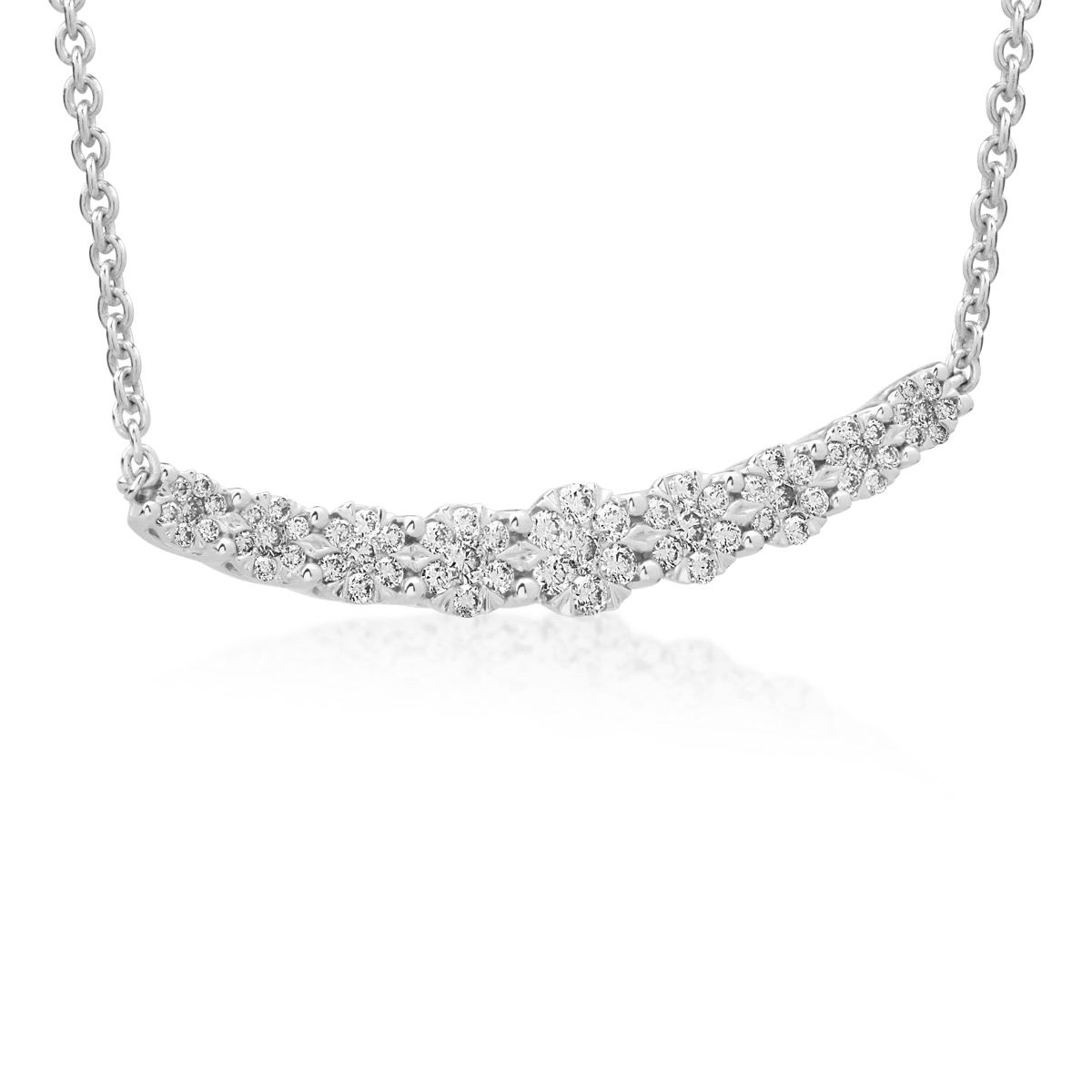 Lanț aur alb și diamante 0.5ct elegant Lanț aur alb și diamante 0.5ct elegant