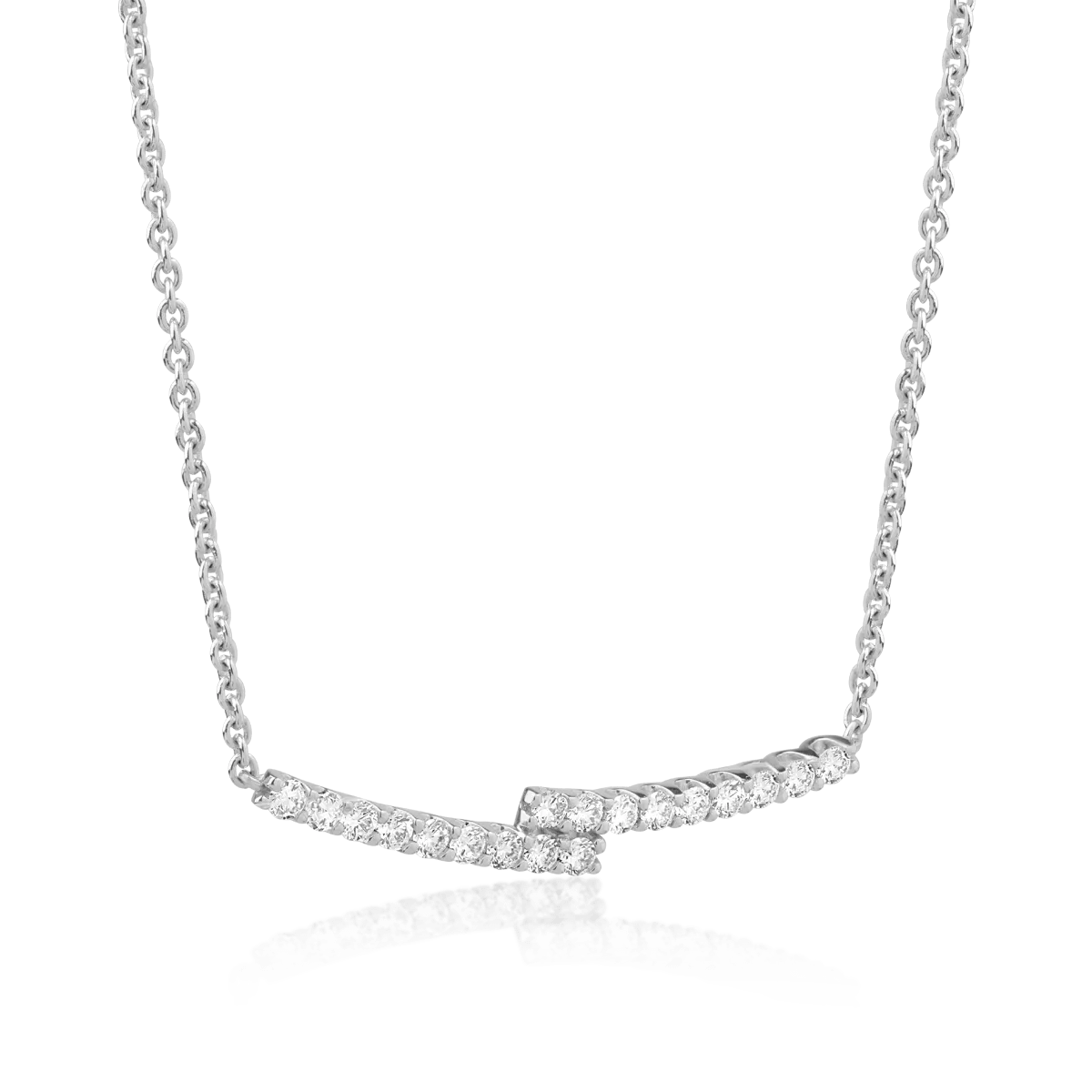 Lanț aur alb și diamante 0.5ct elegant Lanț aur alb și diamante 0.5ct elegant