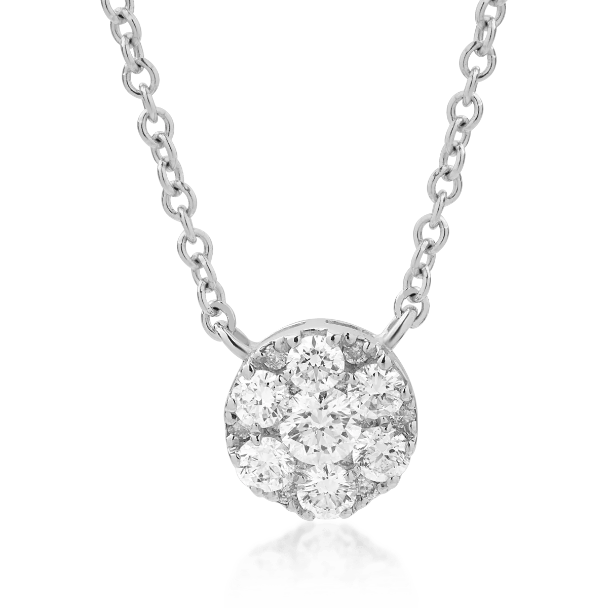 Lanț cu pandantiv din aur alb cu diamante de 0.33ct Lanț cu pandantiv din aur alb cu diamante de 0.33ct