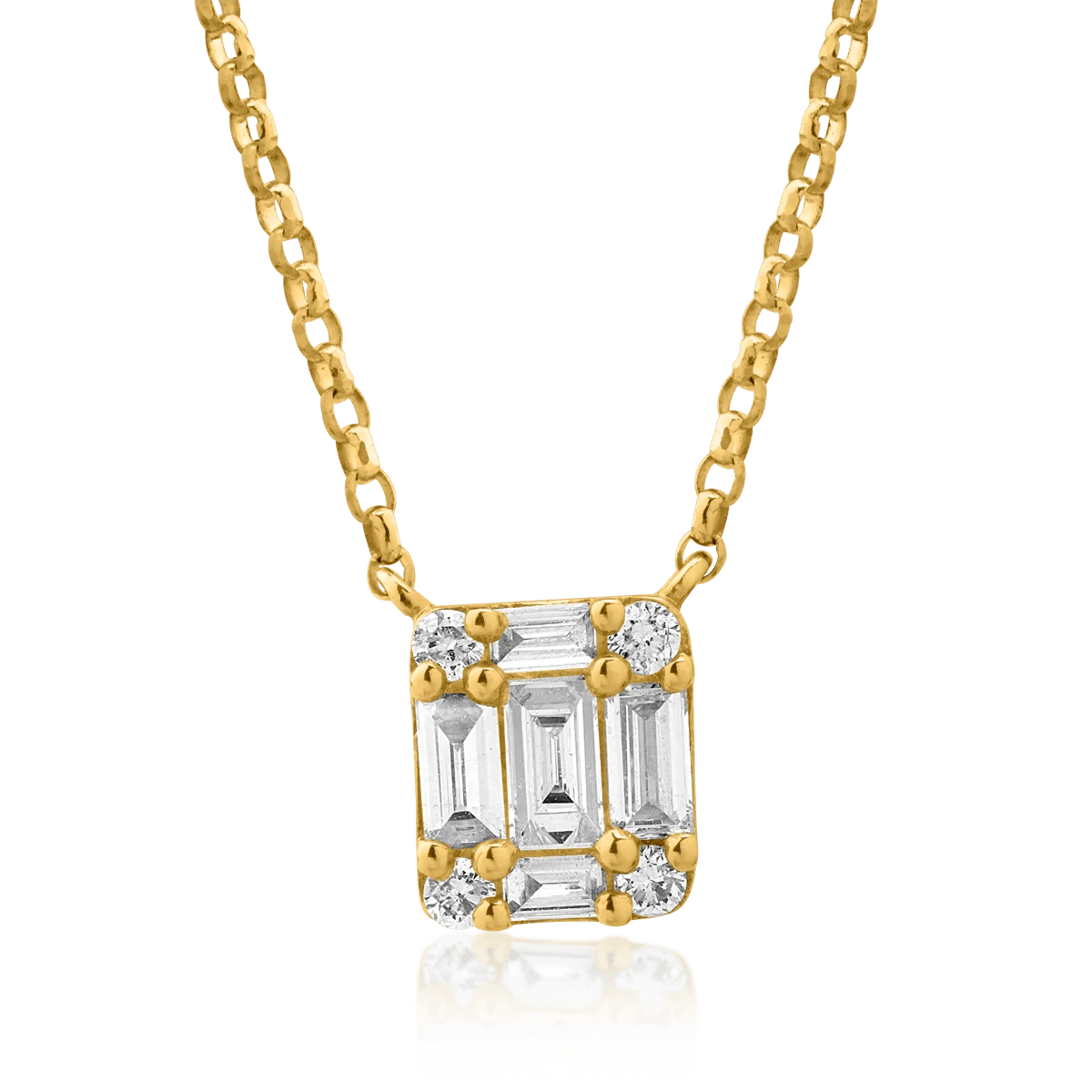 Lanț cu pandantiv din aur galben cu diamante 0.27ct Lanț cu pandantiv din aur galben cu diamante 0.27ct