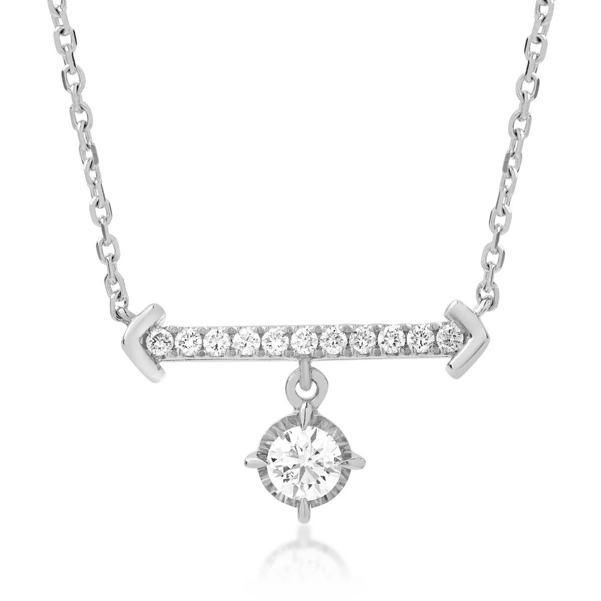 Lanț cu pandantiv din aur alb și diamante de 0.29ct Lanț cu pandantiv din aur alb și diamante de 0.29ct