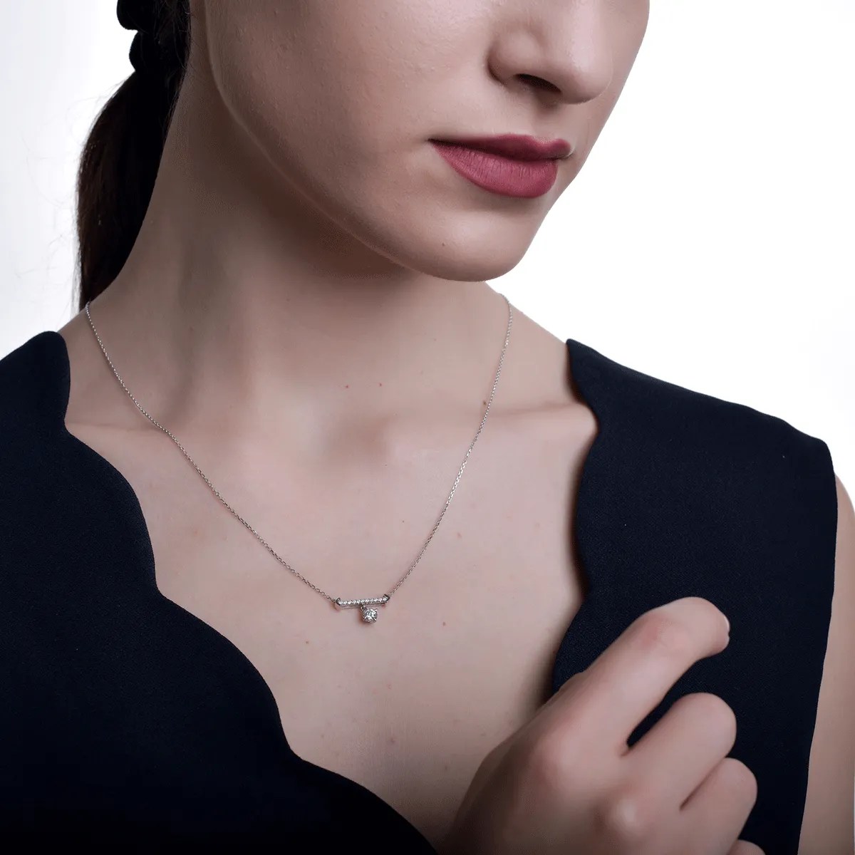 Lanț aur alb și diamante de 0.29ct Lanț aur alb și diamante de 0.29ct