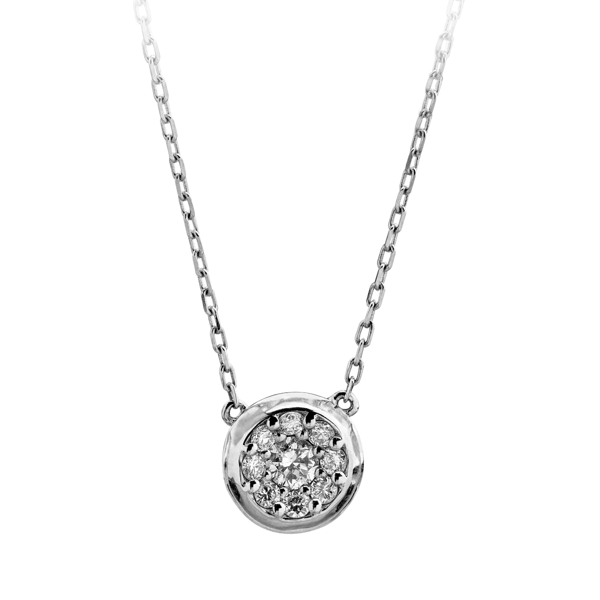 Lănțisor cu pandantiv din aur alb cu diamante de 0.25ct Lănțisor cu pandantiv din aur alb cu diamante de 0.25ct