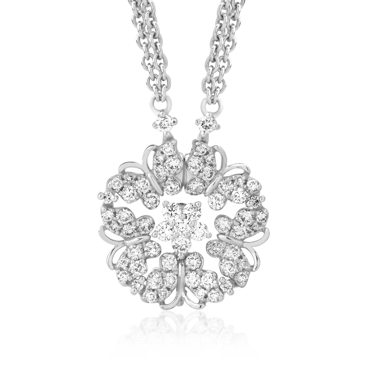 Lanț cu pandantiv din aur alb cu diamante de 0.92ct Lanț cu pandantiv din aur alb cu diamante de 0.92ct