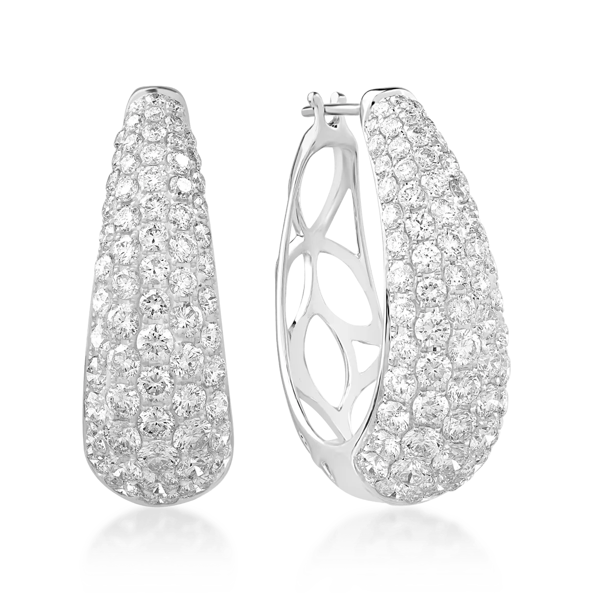 Cercei din aur alb cu diamante de 4.221ct Cercei din aur alb cu diamante de 4.221ct
