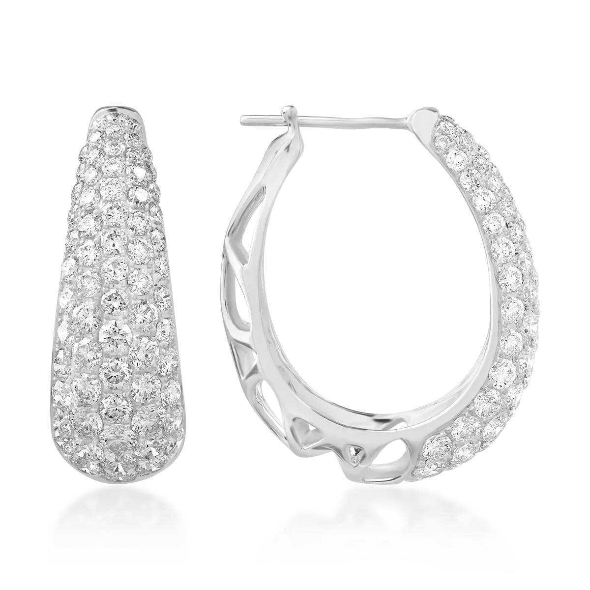 Cercei din aur alb cu diamante de 4.221ct Cercei din aur alb cu diamante de 4.221ct