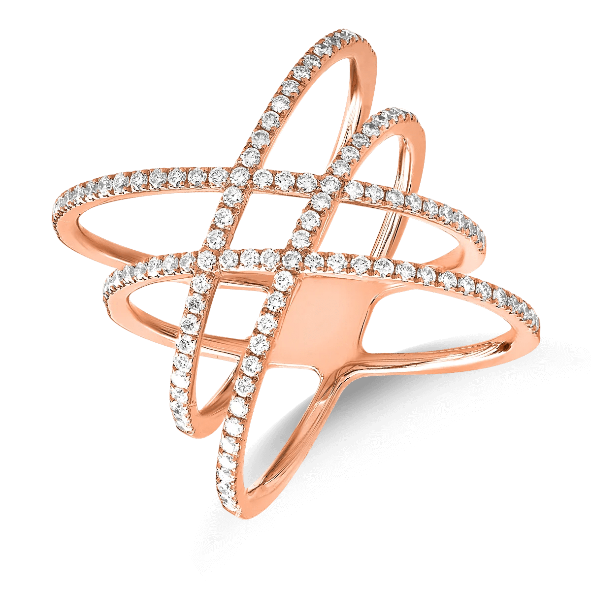 Inel din aur roz cu diamante de 0.66ct Inel din aur roz cu diamante de 0.66ct