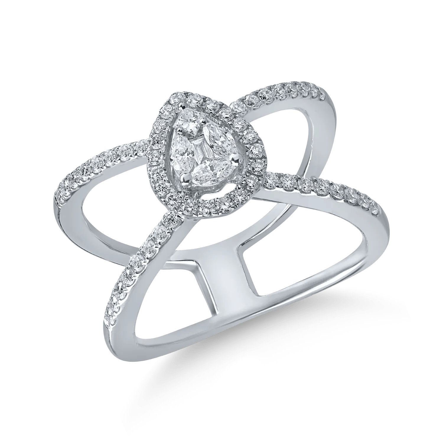 Inel din aur alb cu diamante de 0.55ct Inel din aur alb cu diamante de 0.55ct