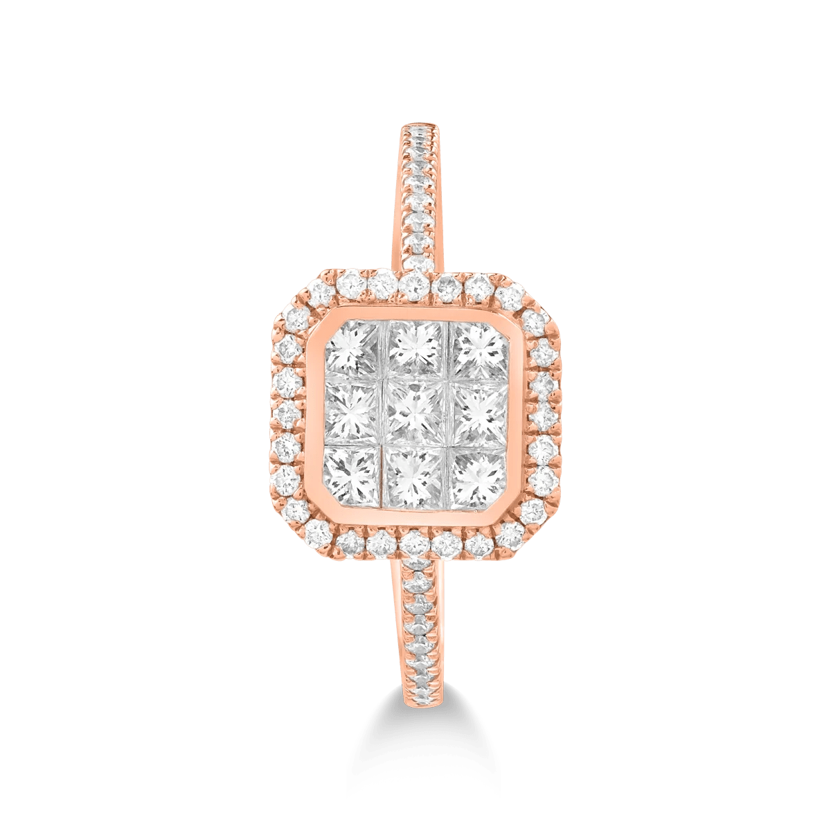 Inel aur roz cu diamante 0.62ct Inel aur roz cu diamante 0.62ct