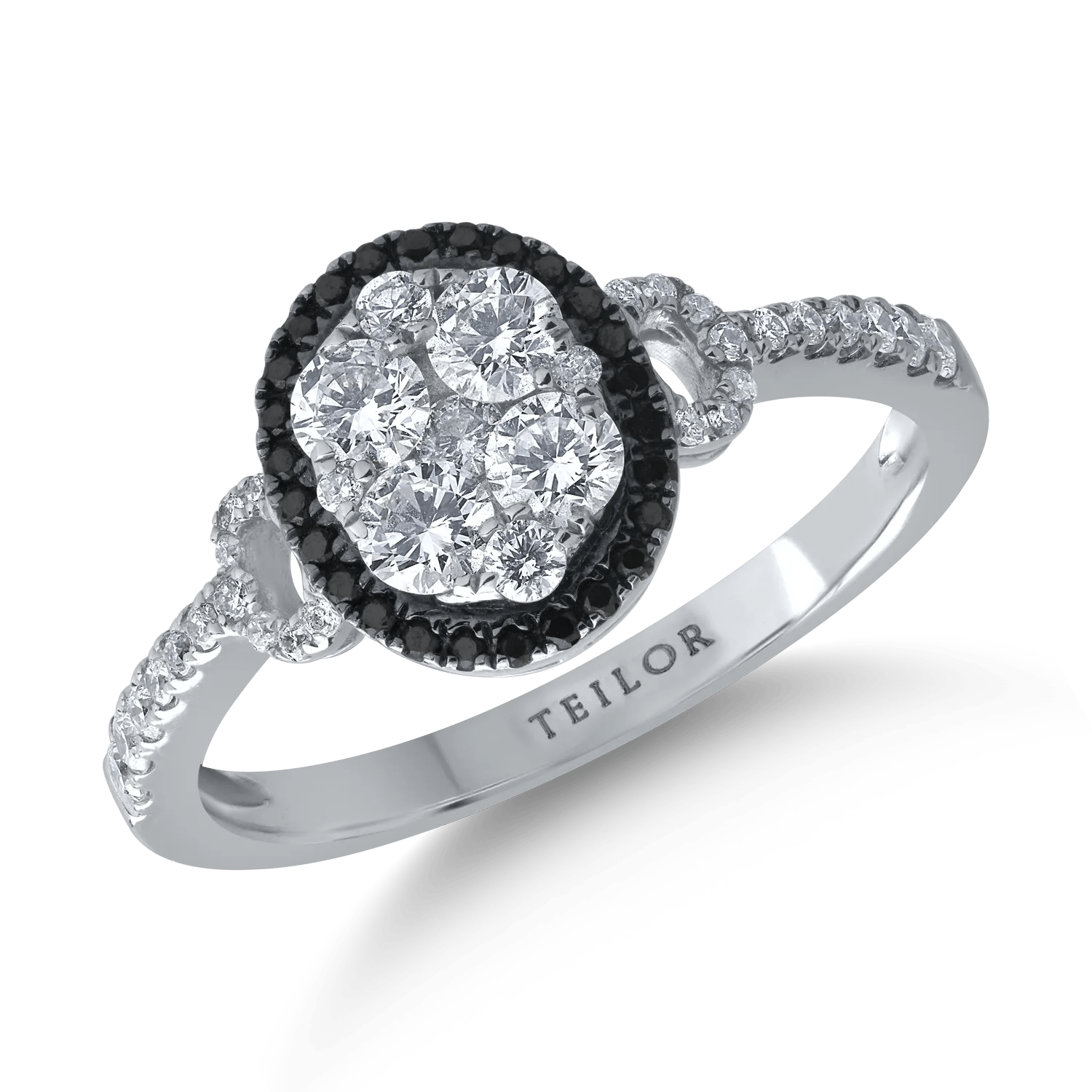 Inel din aur alb cu diamante de 0.64ct și 0.08ct Inel din aur alb cu diamante de 0.64ct și 0.08ct