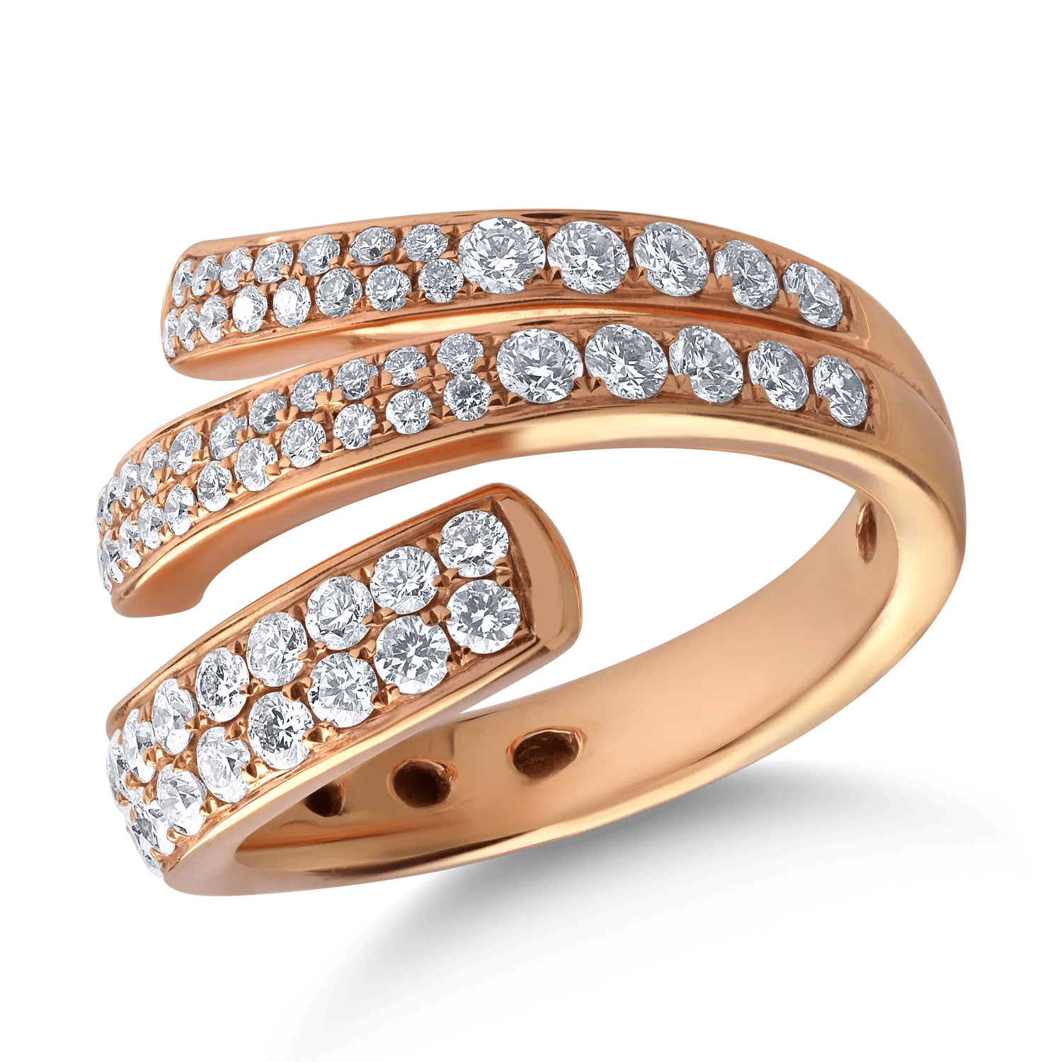 Inel din aur roz cu diamante de 1.18ct Inel din aur roz cu diamante de 1.18ct