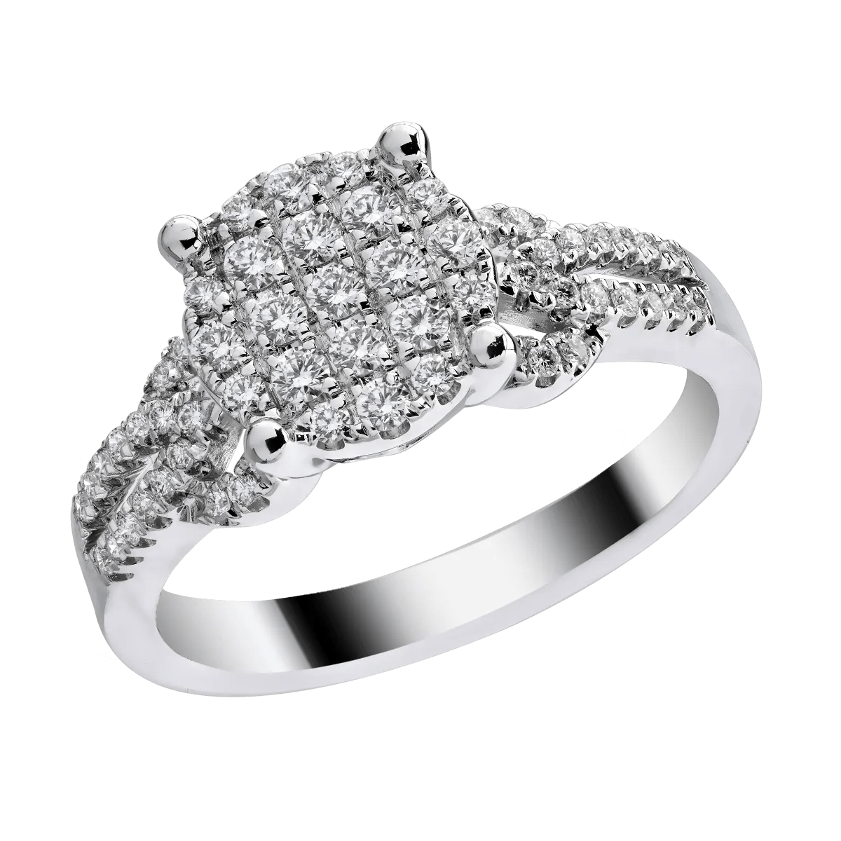 Inel aur alb cu diamante de 0.41ct Inel aur alb cu diamante de 0.41ct