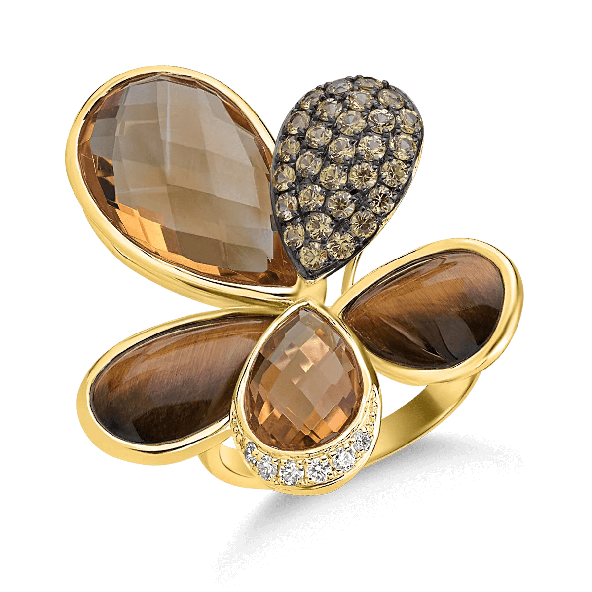 Inel din aur galben cu pietre de 21.5ct Inel din aur galben cu pietre de 21.5ct
