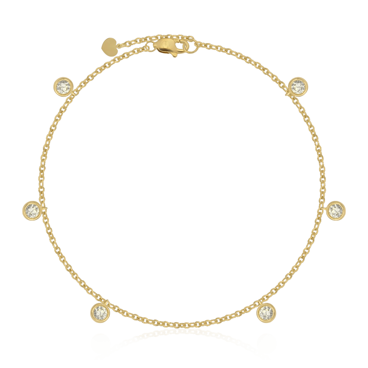 Brățară de gleznă din aur galben cu diamante de 0.34ct Brățară de gleznă din aur galben cu diamante de 0.34ct