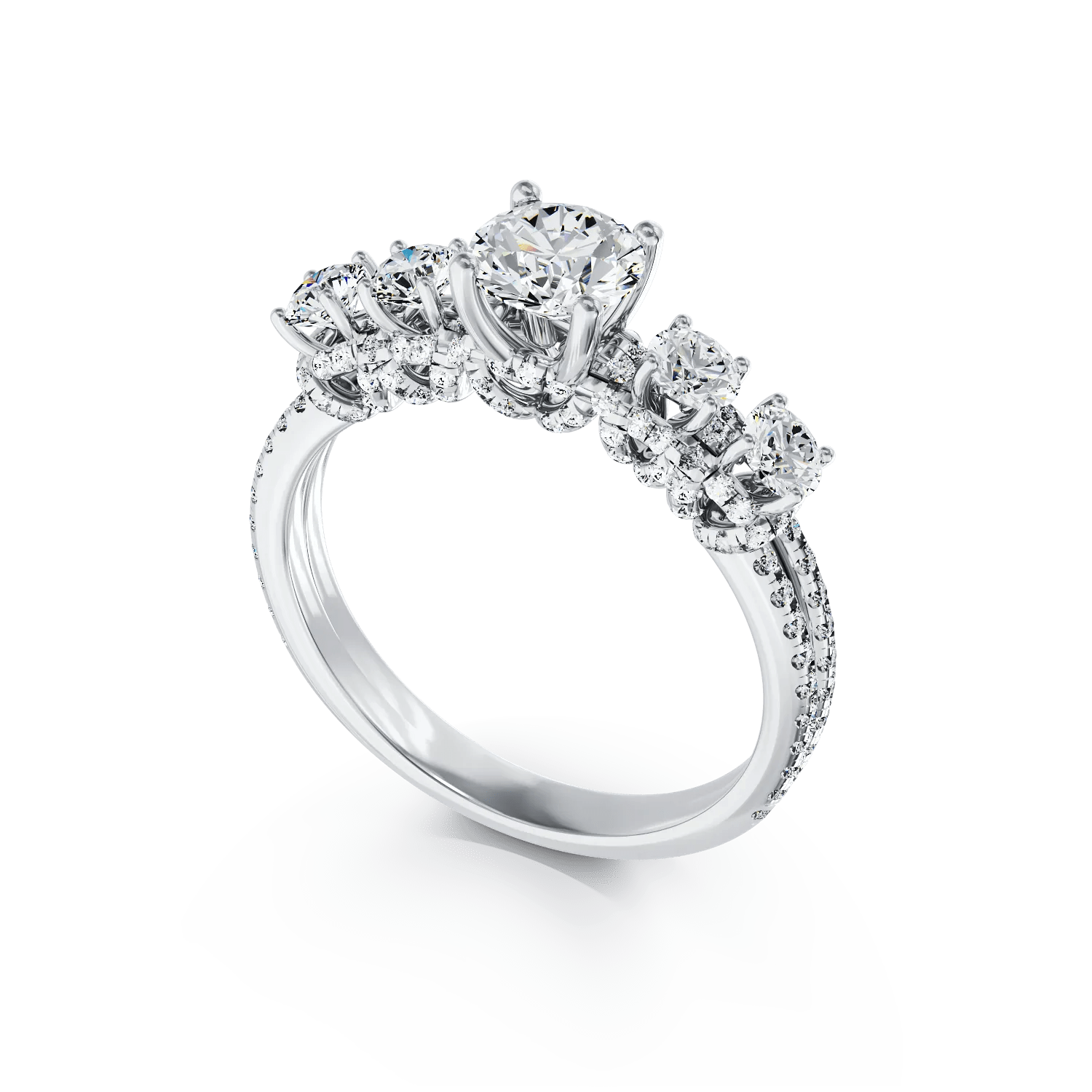 Inel de logodnă din aur alb cu diamant Inel de logodnă din aur alb cu diamant