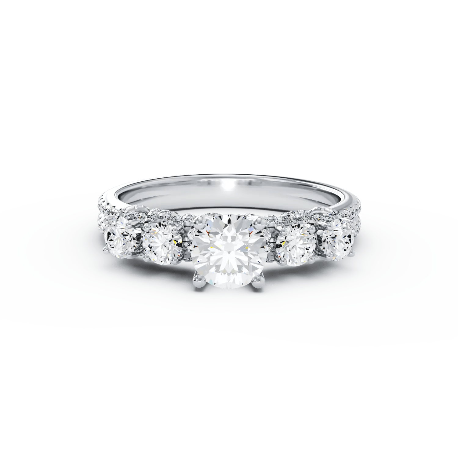 Inel de logodnă din aur alb cu diamant Inel de logodnă din aur alb cu diamant