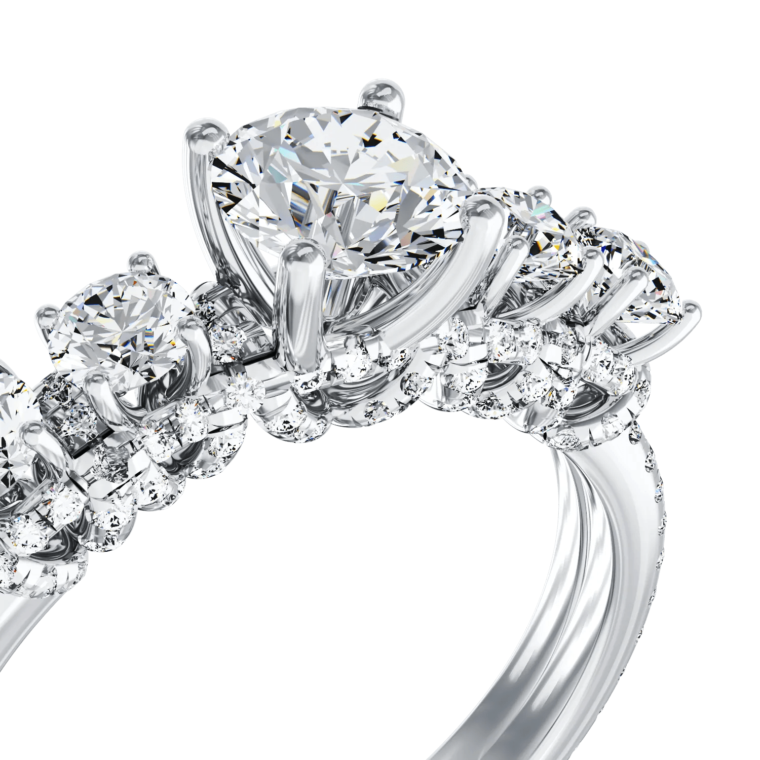 Inel de logodnă din aur alb cu diamant Inel de logodnă din aur alb cu diamant