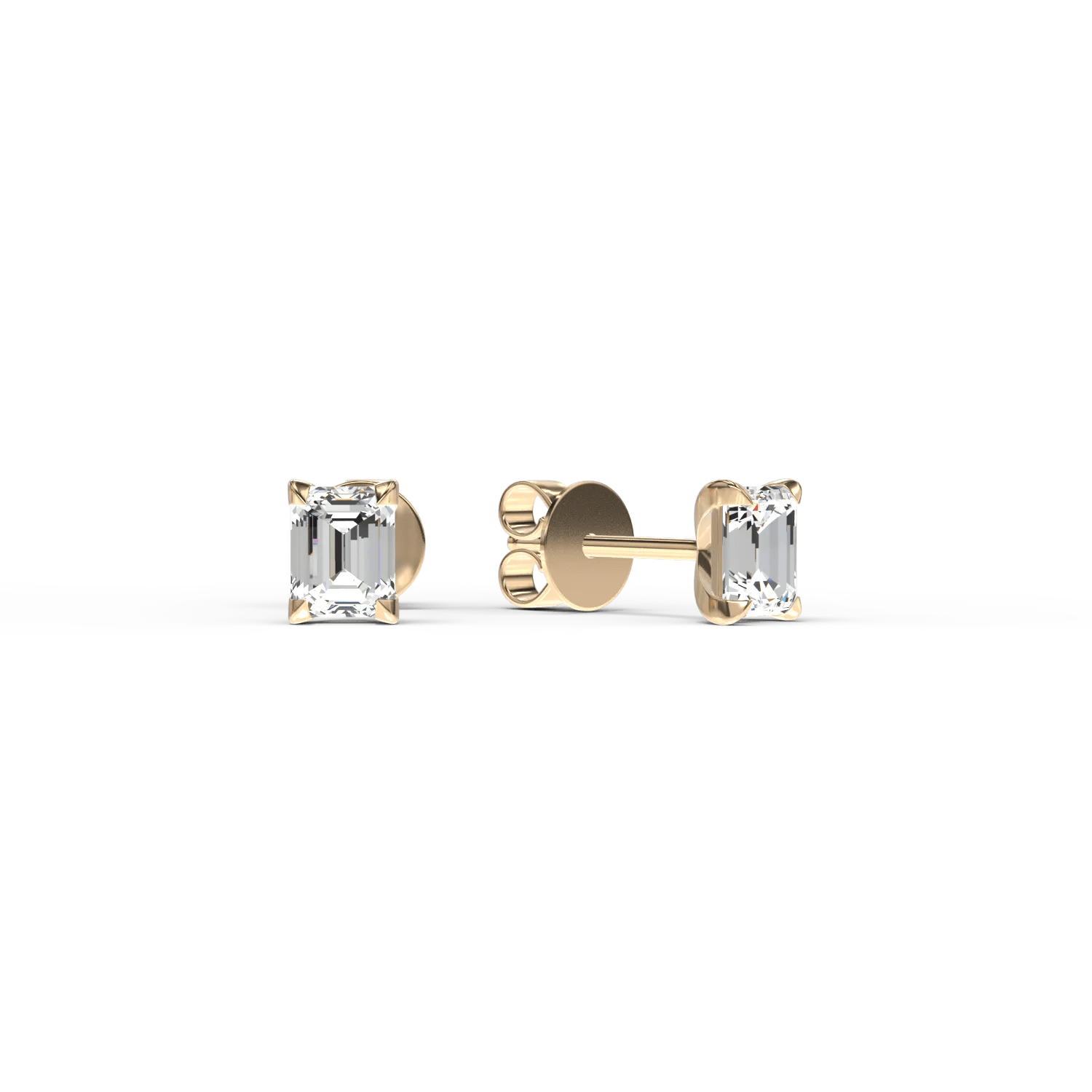 Cercei din aur galben cu diamante emerald de 0.8ct Cercei din aur galben cu diamante emerald de 0.8ct