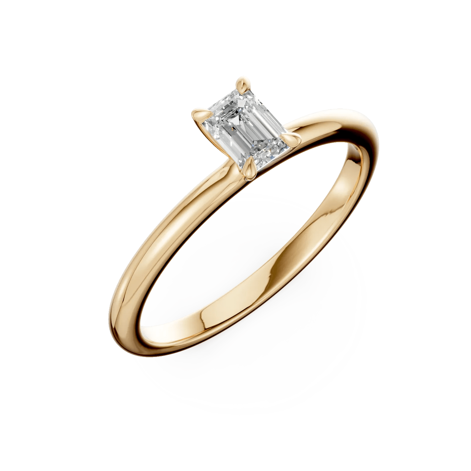 Inel de logodnă din aur galben cu diamant solitaire de 0.3ct Inel de logodnă din aur galben cu diamant solitaire de 0.3ct
