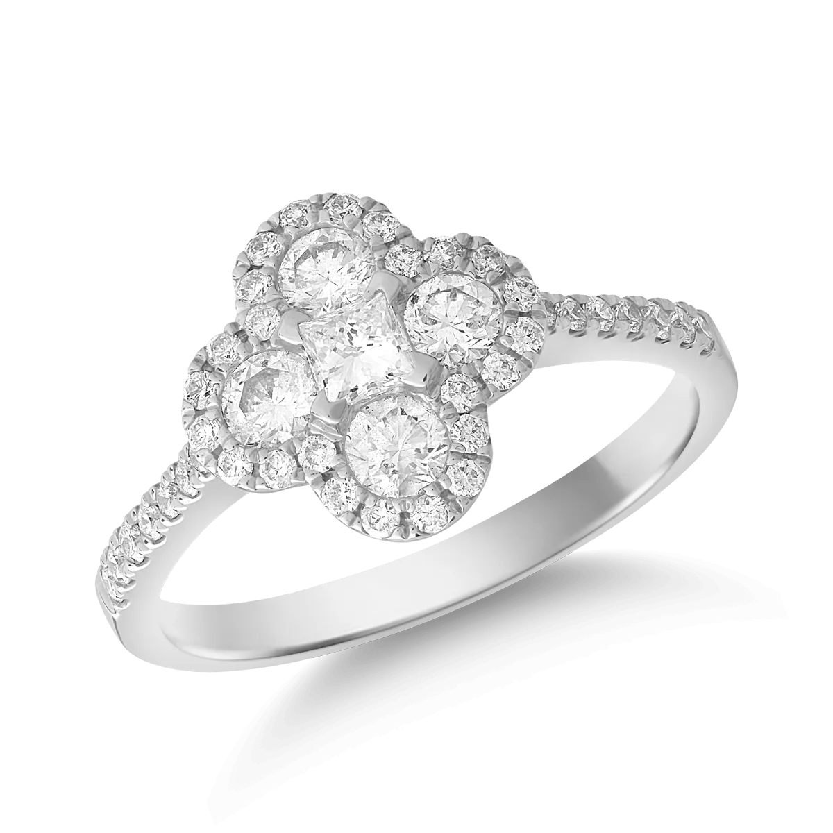 Inel din aur alb cu diamante 0.81ct Inel din aur alb cu diamante 0.81ct