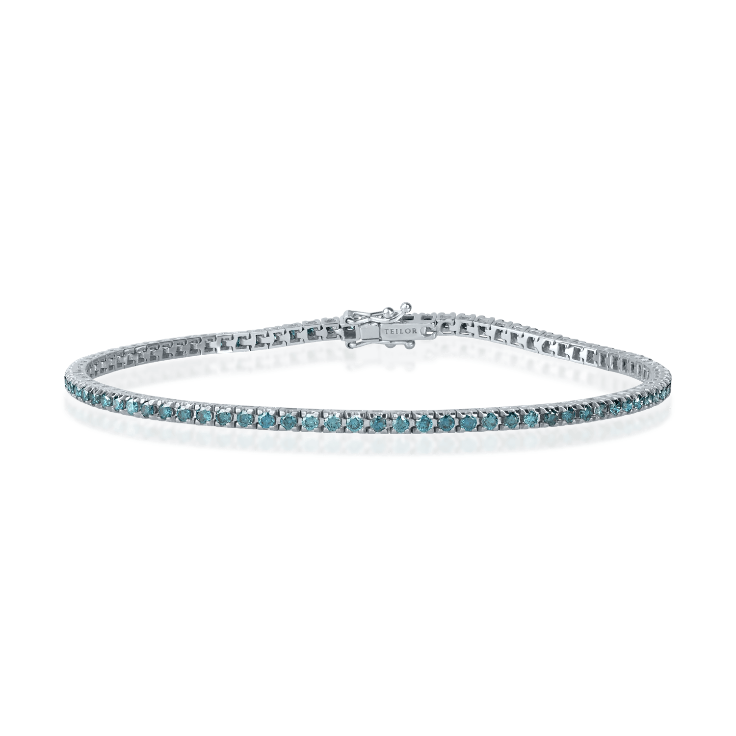 Brățară tennis din aur alb cu diamante albastre de 1.75ct Brățară tennis din aur alb cu diamante albastre de 1.75ct
