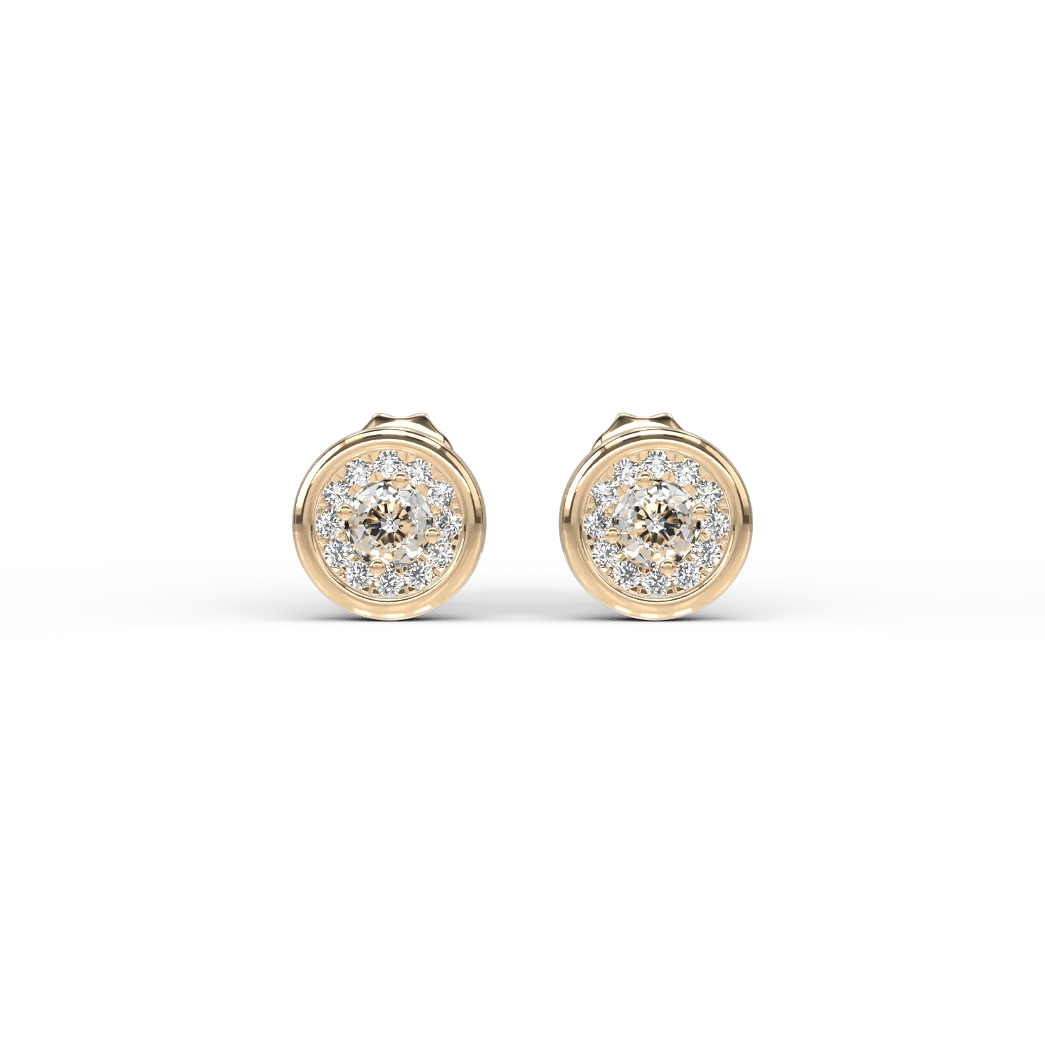 Cercei din aur galben cu diamant de 0.329ct Cercei din aur galben cu diamant de 0.329ct