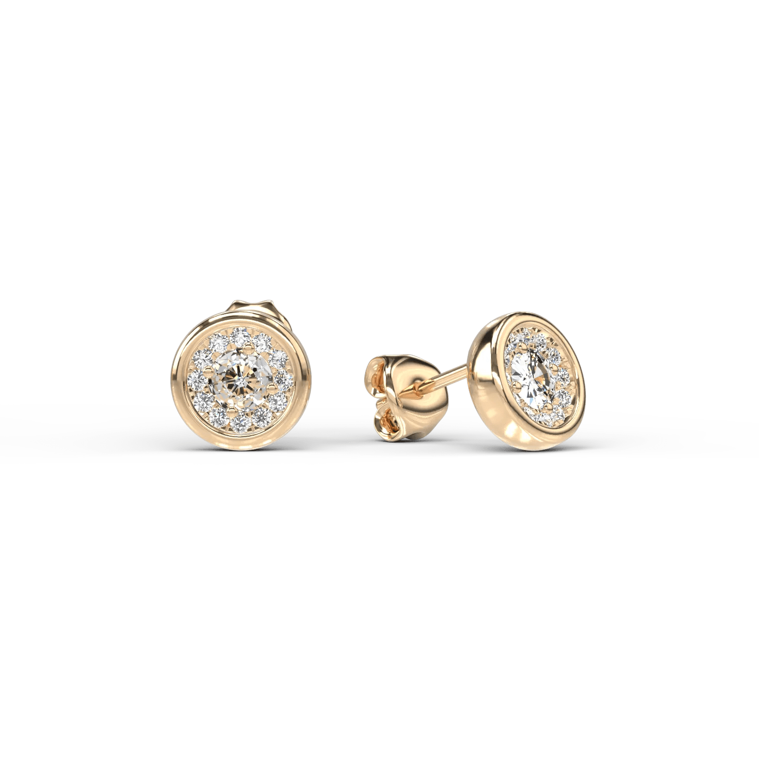 Cercei din aur galben cu diamant de 0.329ct Cercei din aur galben cu diamant de 0.329ct