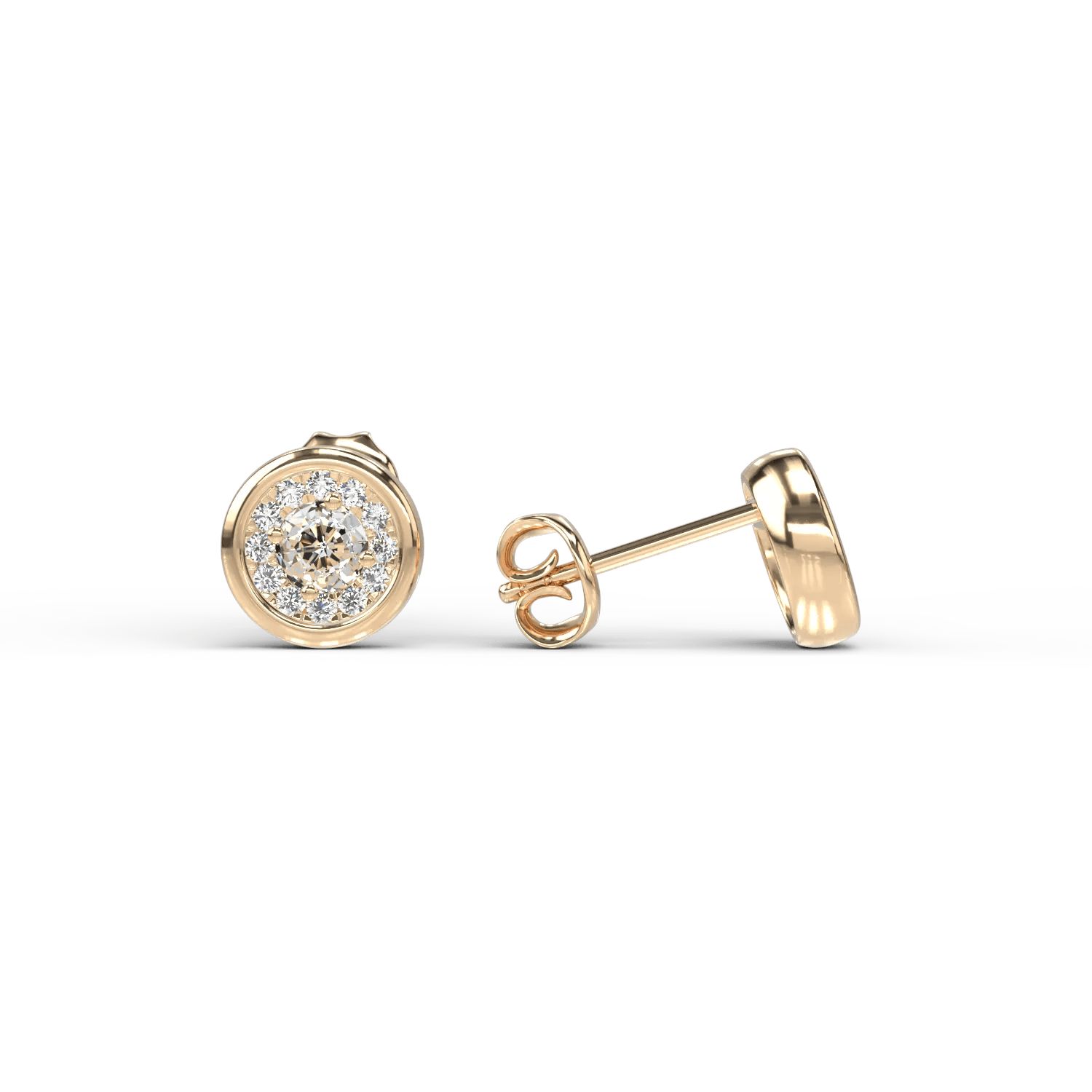 Cercei din aur galben cu diamant de 0.329ct Cercei din aur galben cu diamant de 0.329ct