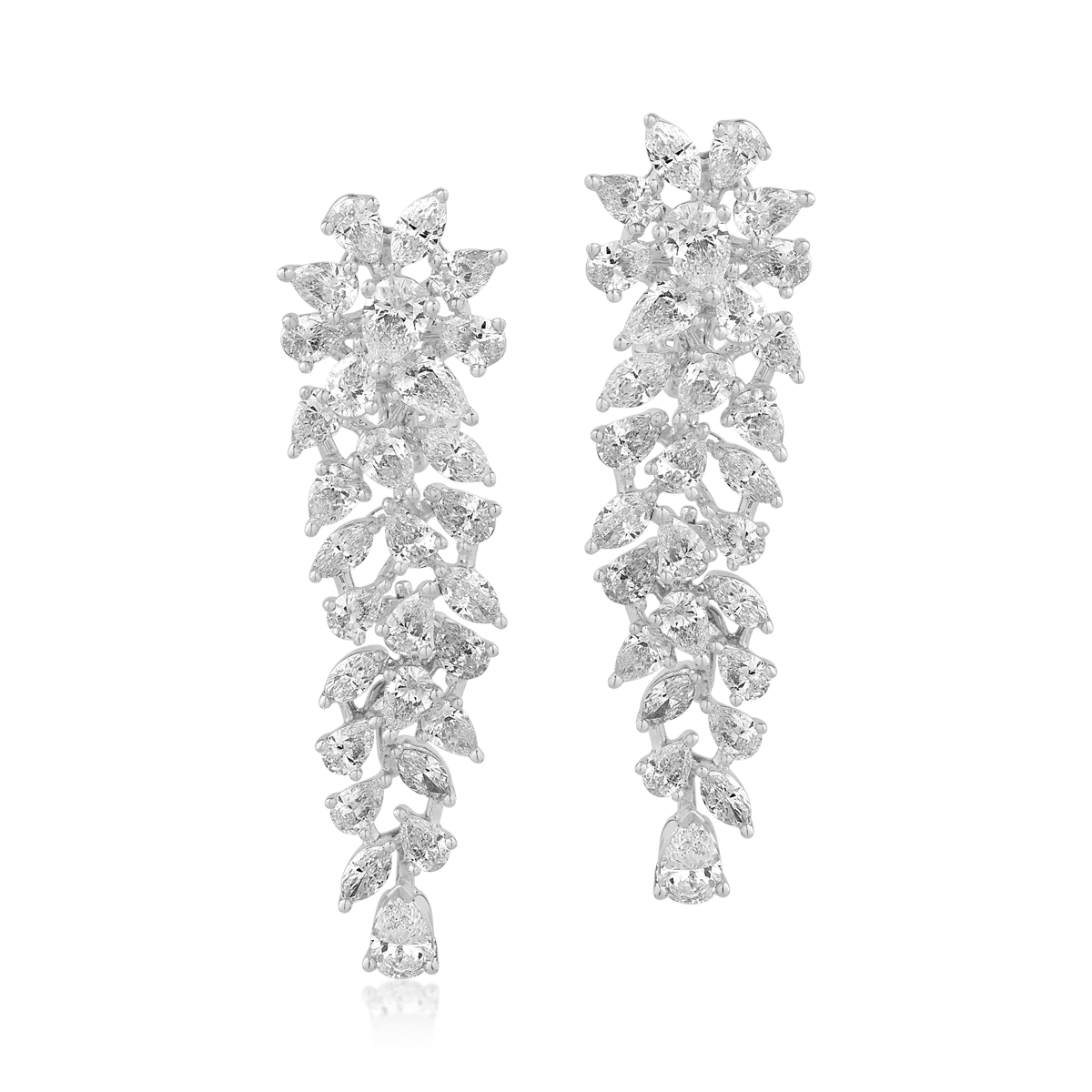 Cercei din aur alb cu diamante Cercei din aur alb cu diamante