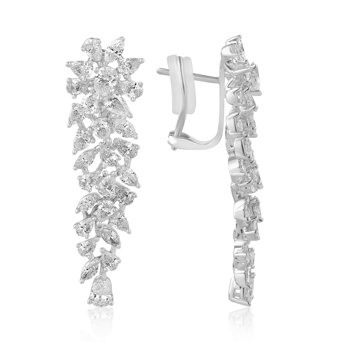 Cercei din aur alb cu diamante Cercei din aur alb cu diamante