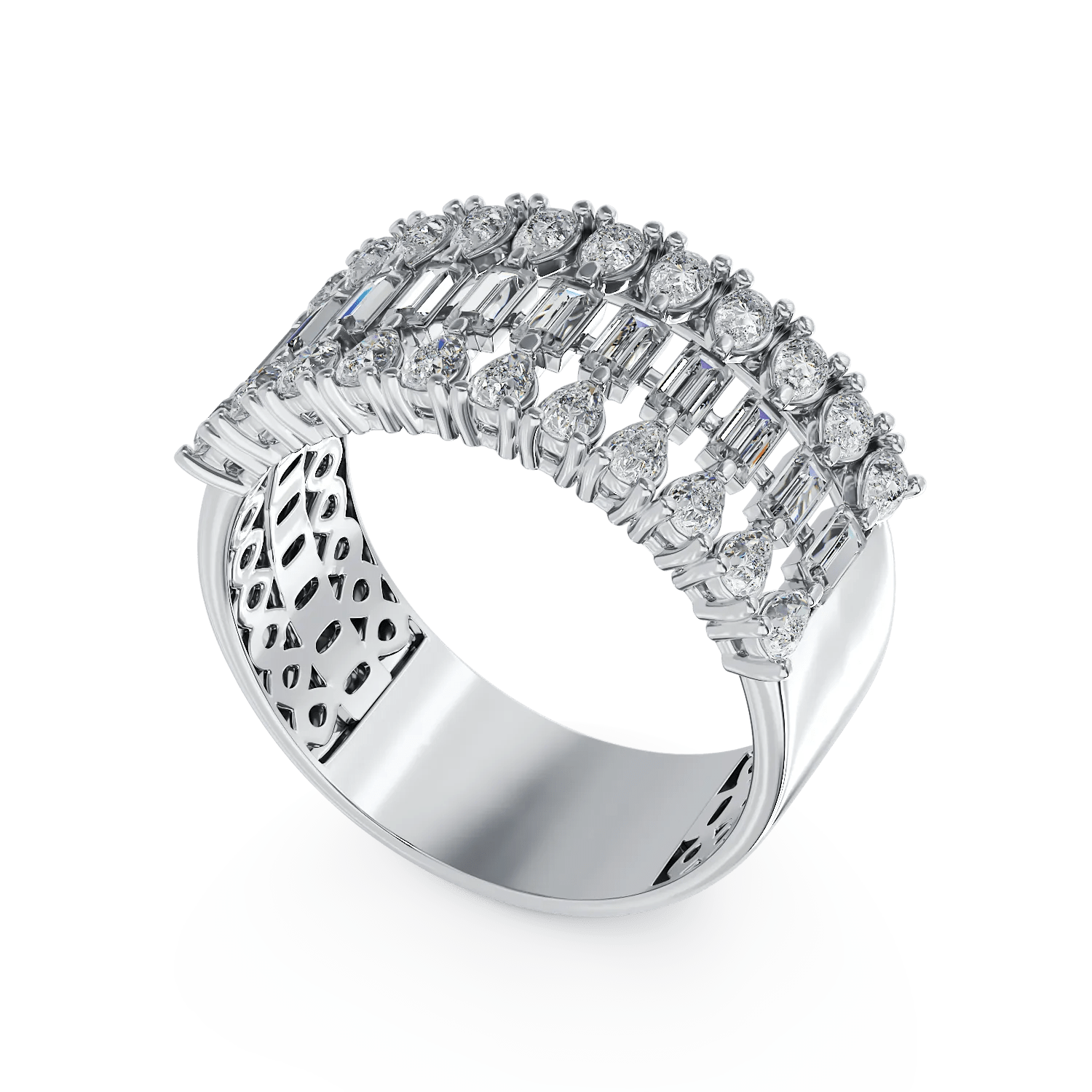 Inel din aur alb cu diamante baguette 1.77ct Inel din aur alb cu diamante baguette 1.77ct