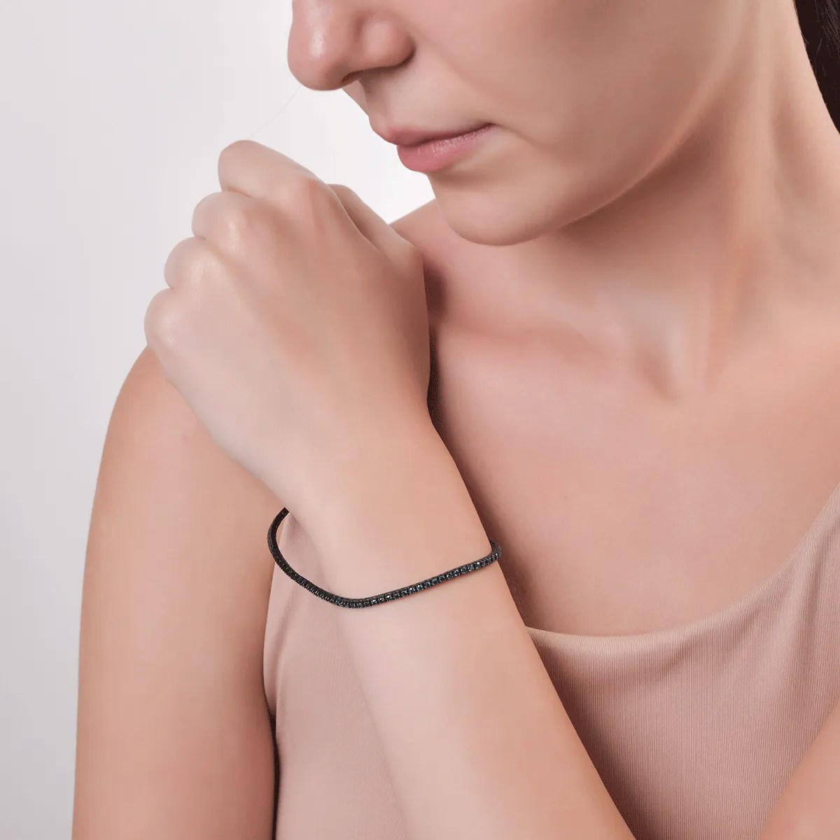 Brățară tennis aur albastru cu diamante 1.7ct Brățară tennis aur albastru cu diamante 1.7ct